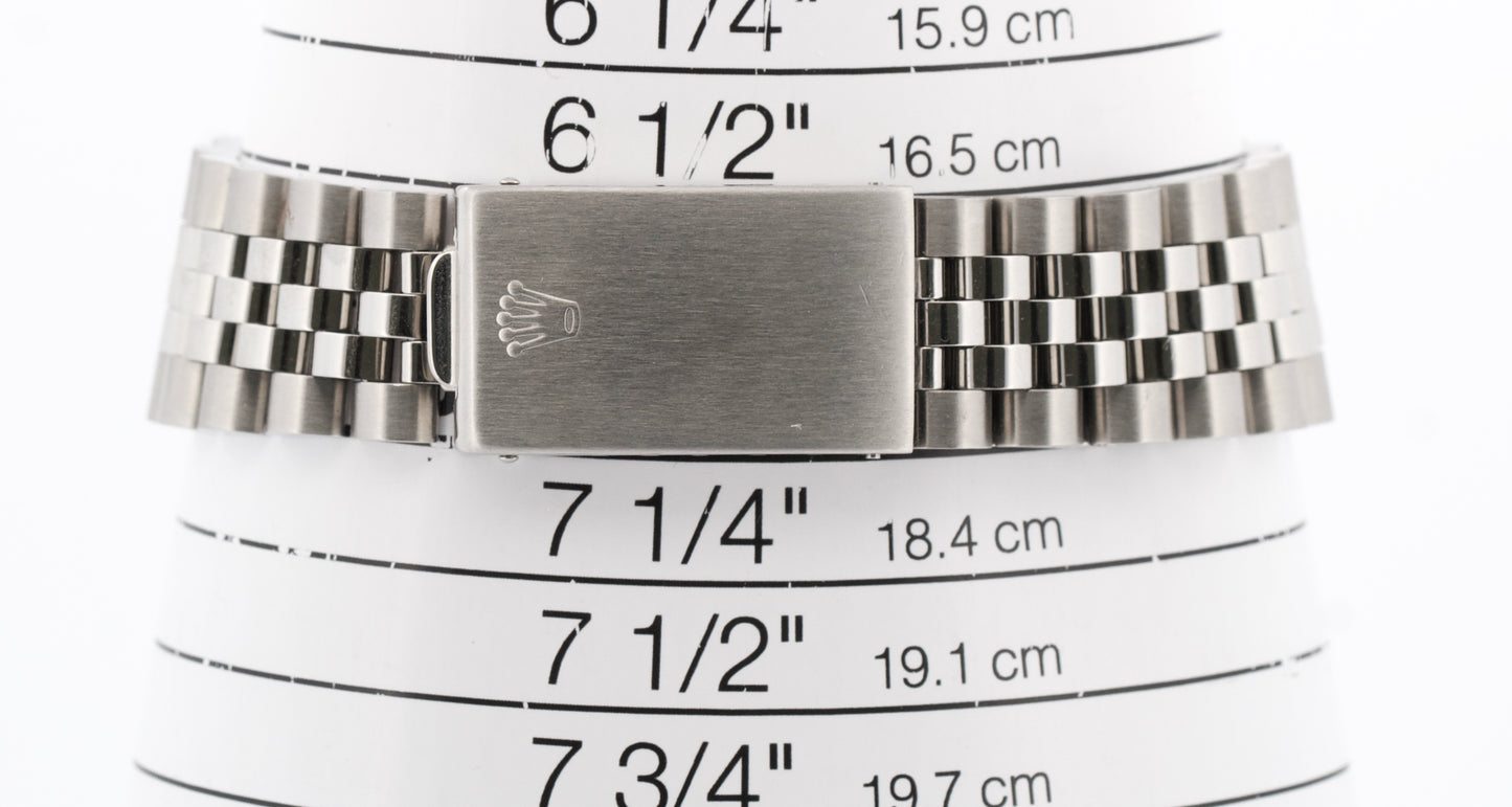 Rolex DateJust 36mm SILVER Stainless Steel 18K White Gold JUBILEE Fluted 16014