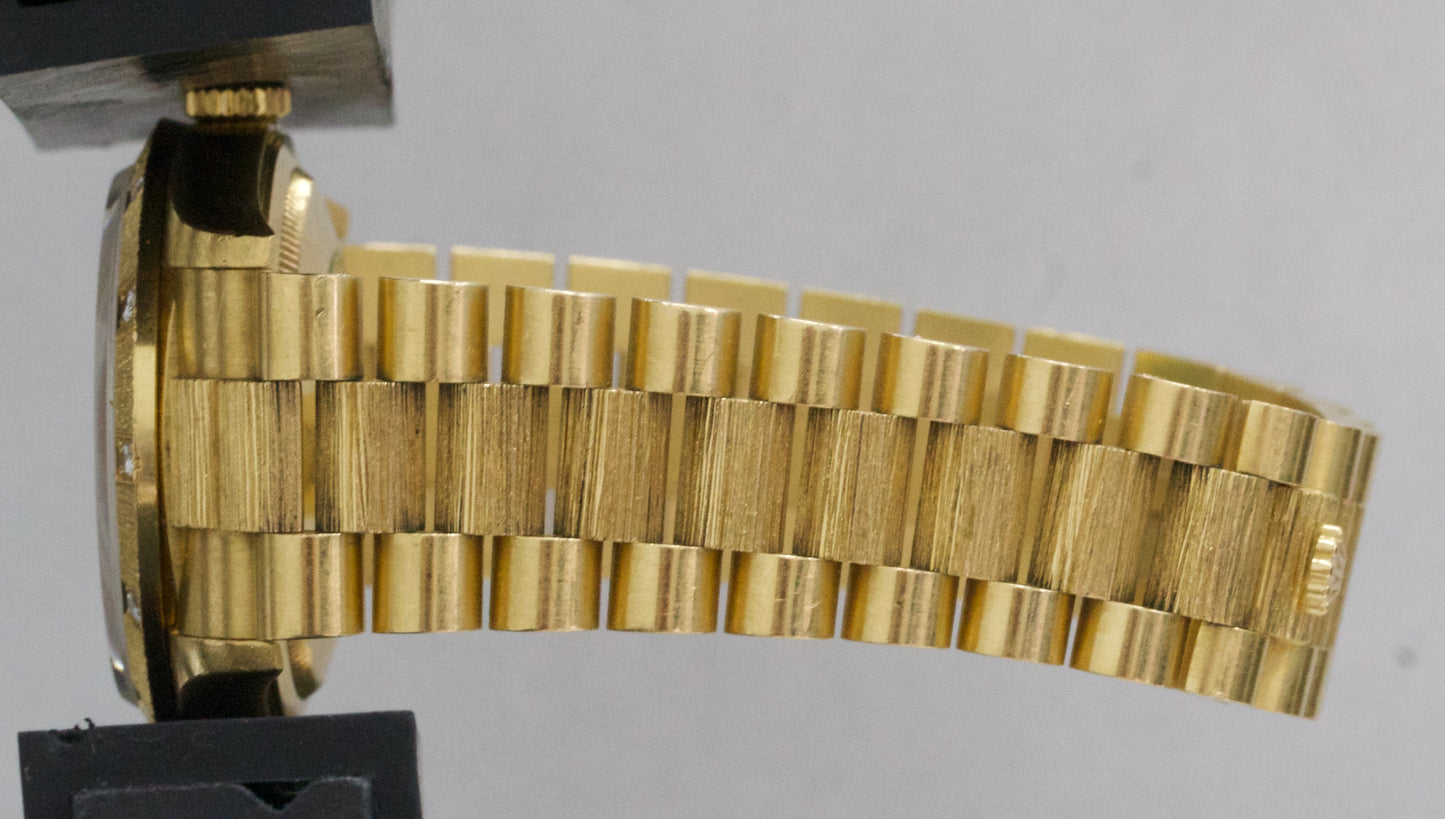 PAPERS Rolex Day-Date President MOP RUBY 18K Gold DIAMOND BARK 36mm 18308 BOX