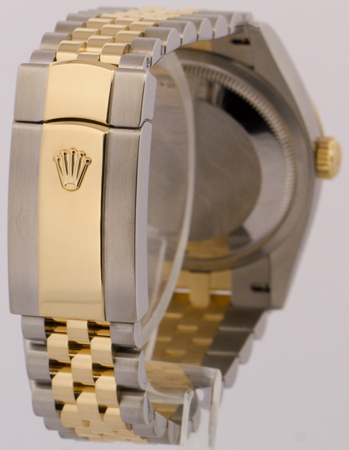 Rolex DateJust CHAMPAGNE Fluted 36mm Steel 18K Yellow Gold JUBILEE Watch 126233
