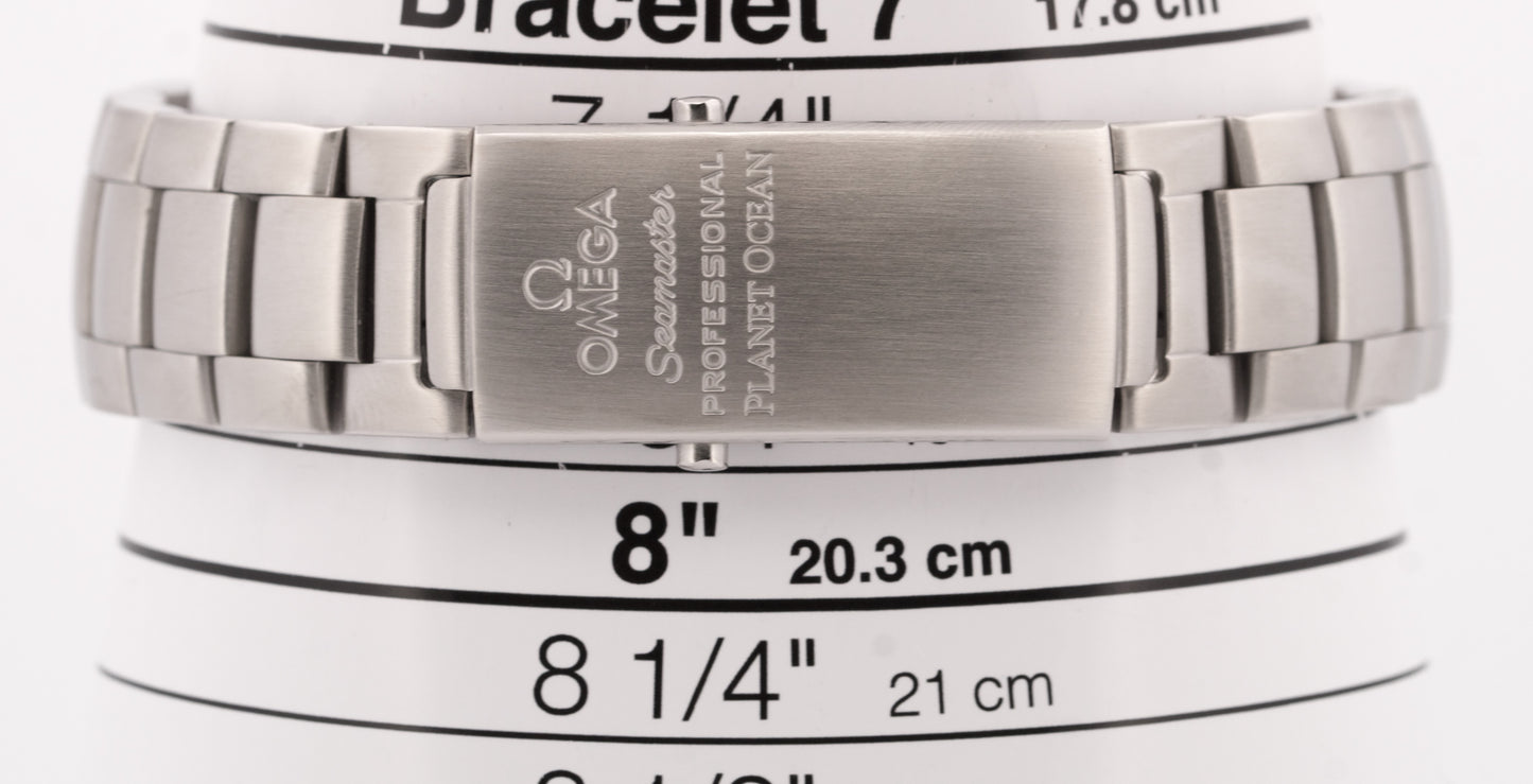 PAPERS Omega Seamaster Planet Ocean BLACK Steel 42mm 2201.50.00 Watch BOX