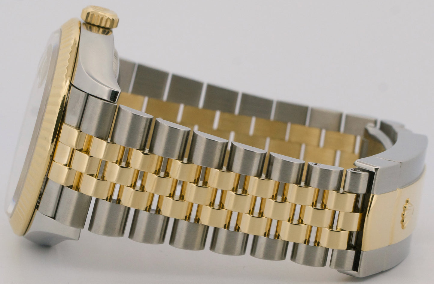 Rolex DateJust CHAMPAGNE Fluted 36mm Steel 18K Yellow Gold JUBILEE Watch 126233