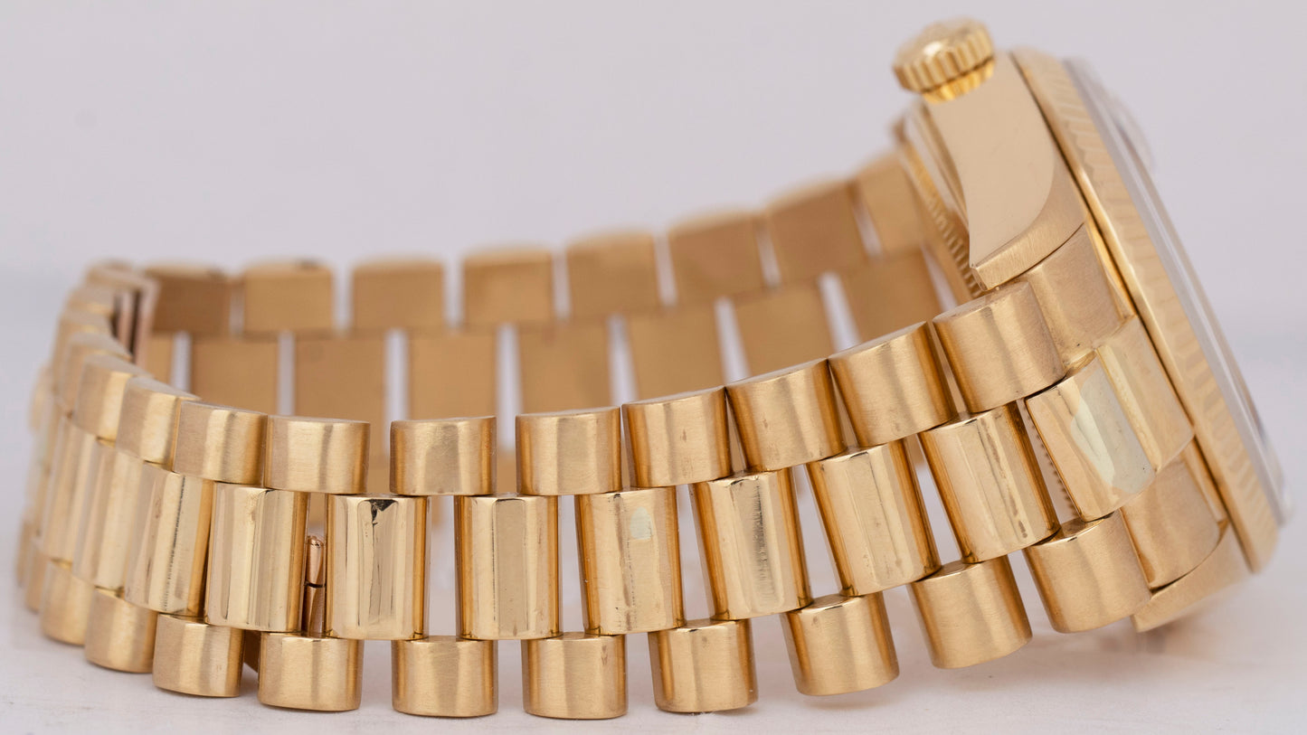 1985 Rolex Day-Date President Champagne 36mm 18K Yellow Gold Fluted Watch 18038