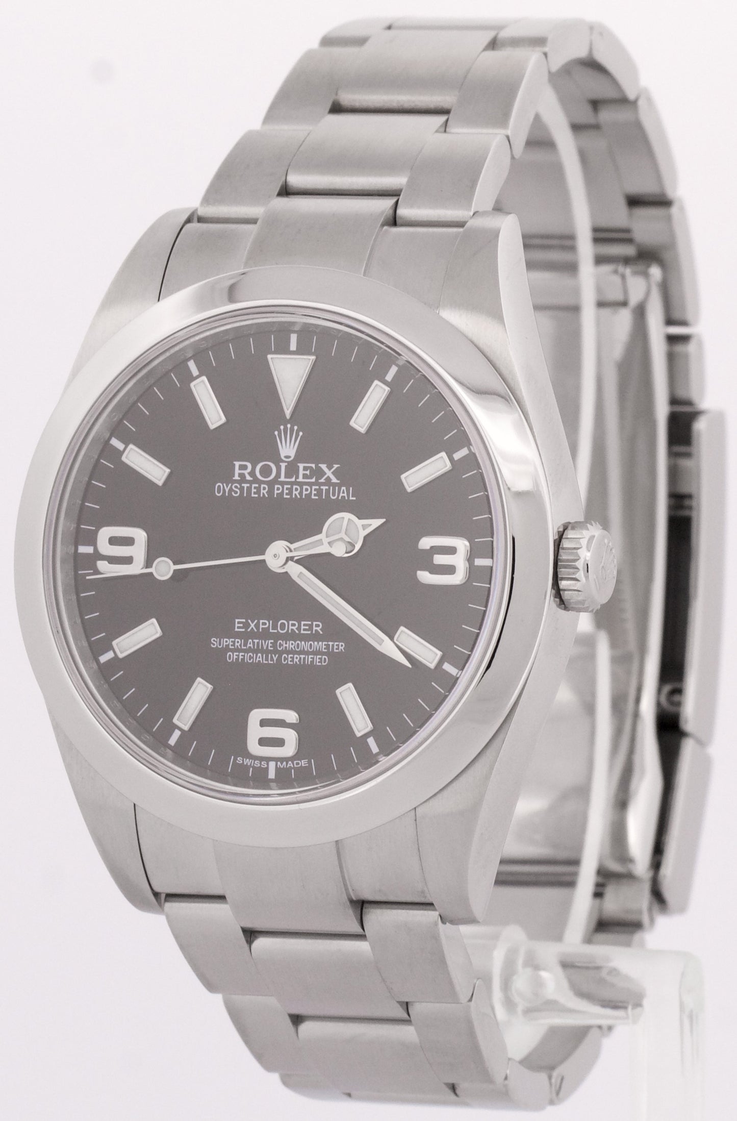 Rolex Explorer I BLACK Stainless Steel 39mm 3-6-9 MK1 Automatic Watch 214270
