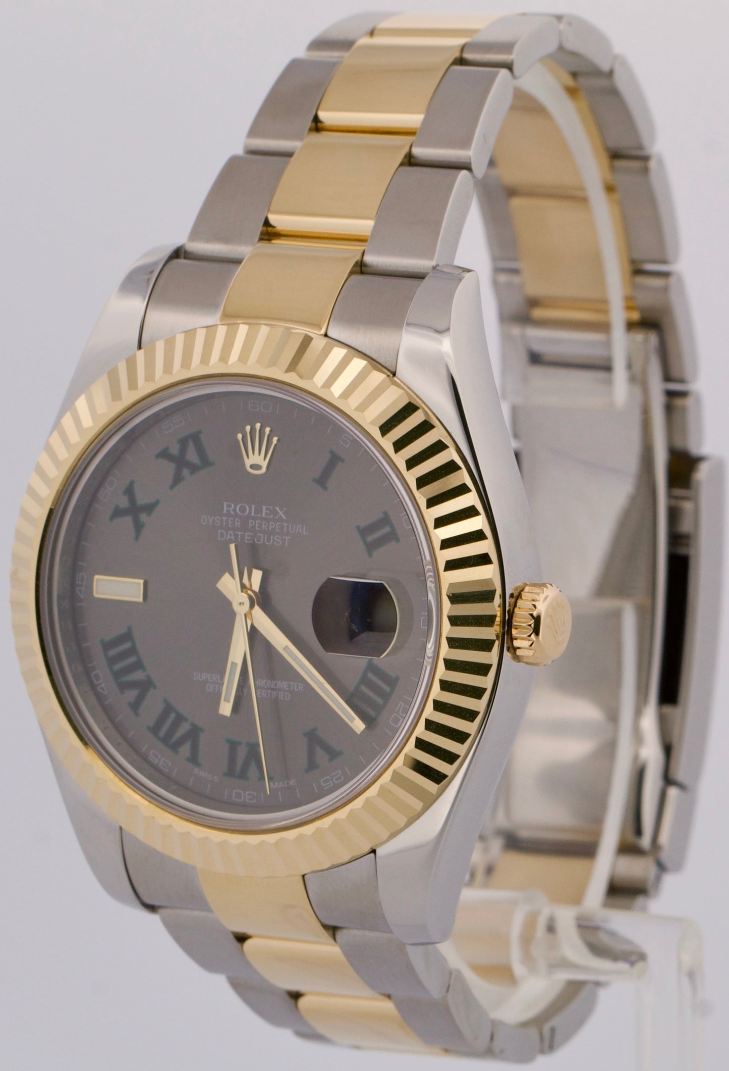 Rolex Datejust II WIMBLEDON Rhodium Steel 18K Yellow Gold 41mm OYSTER 116333