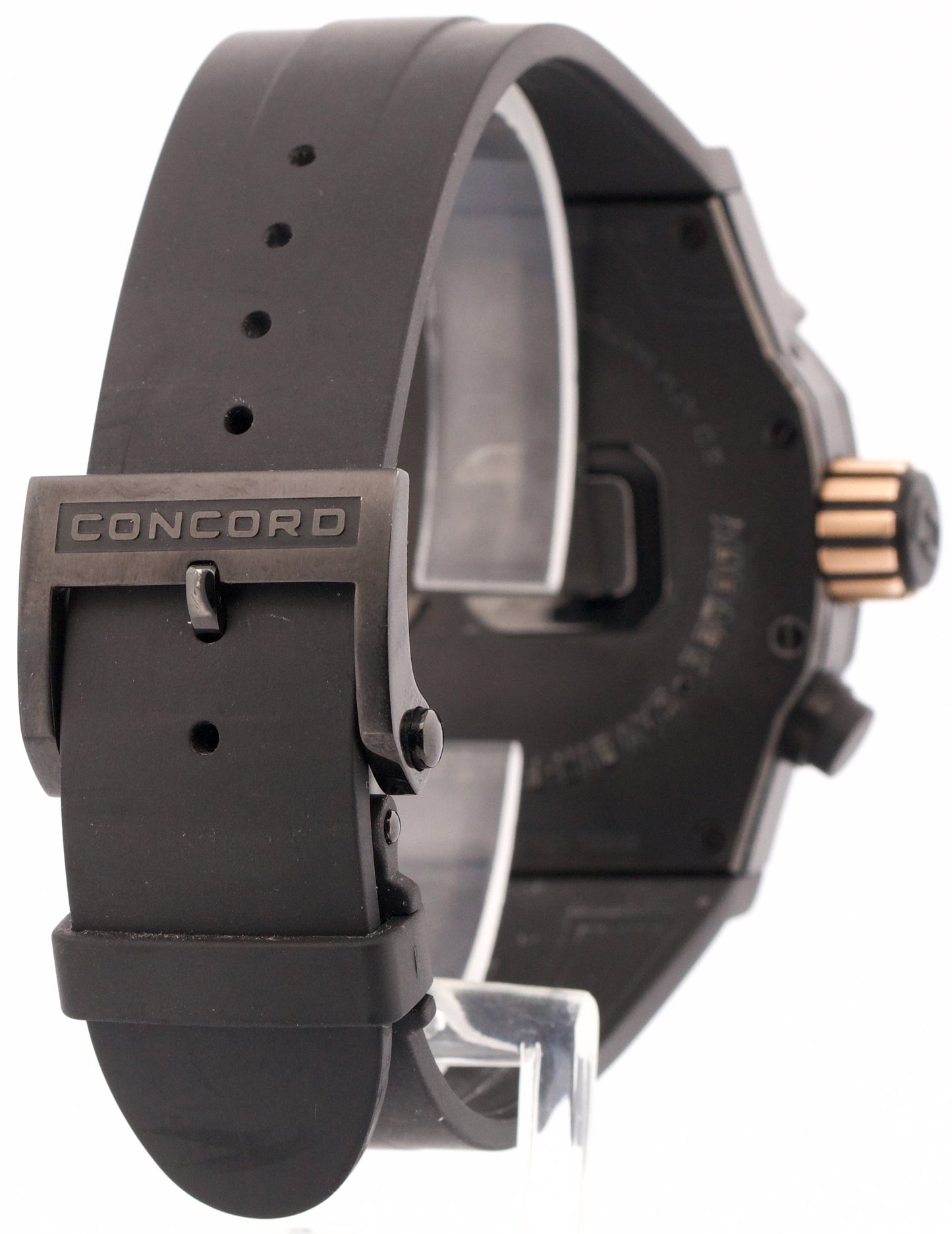 PAPERS Concord C1 World Timer 47mm 18K Rose DLC Steel Rubber 01.6.78.1016 BOX