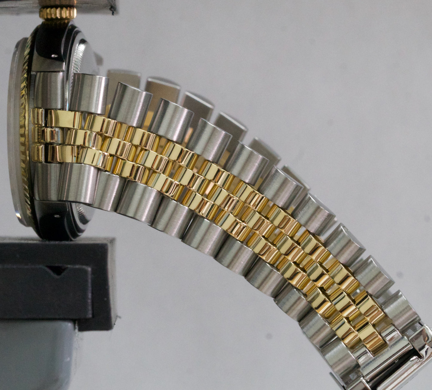 Rolex DateJust BLACK ROMAN PYRAMID Two-Tone 18K Gold Steel JUBILEE 36mm 16013