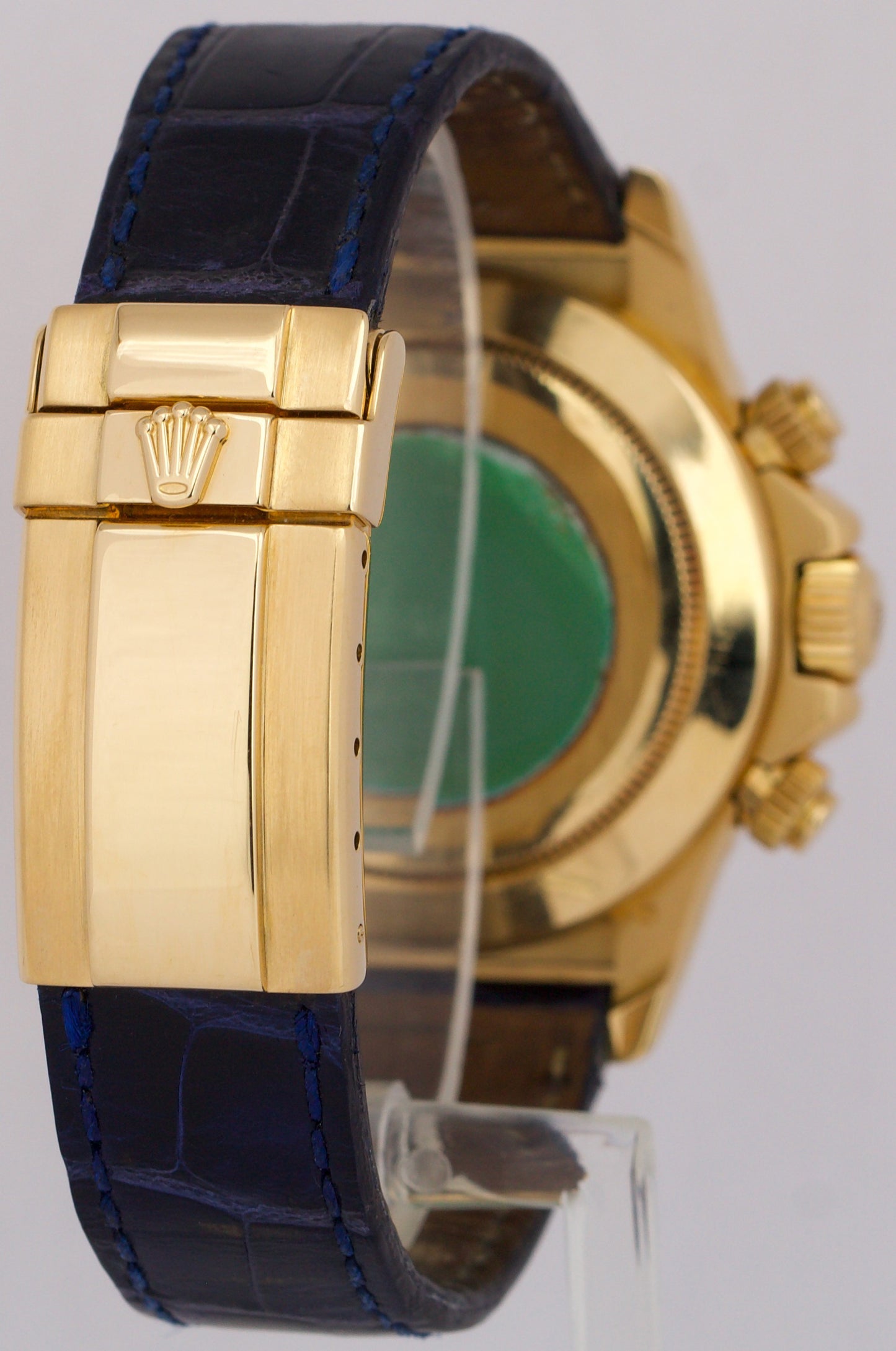Rolex Daytona Cosmograph FACTORY WHITE DIAMOND Leather 18K Yellow Gold 16518