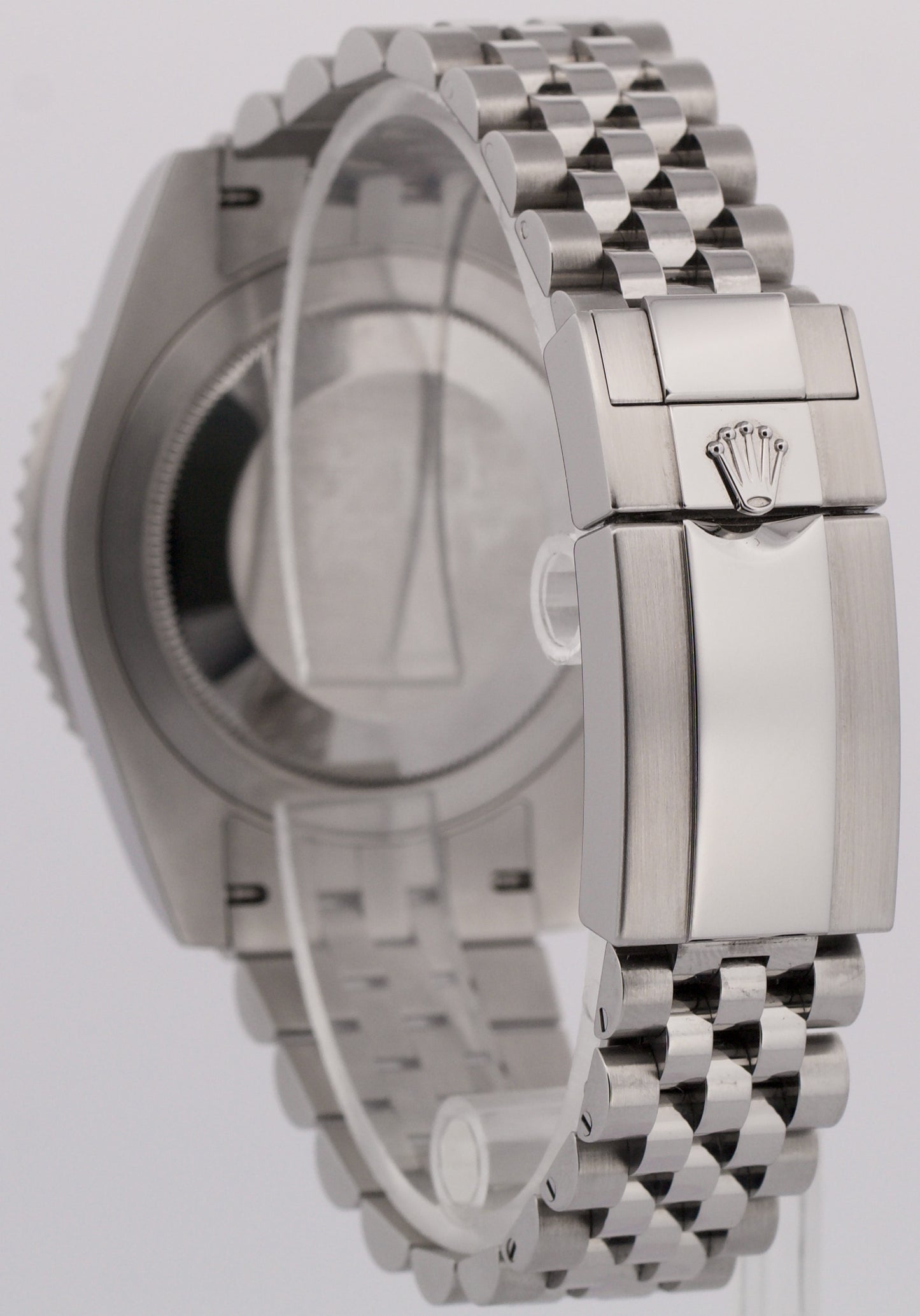 PAPERS Rolex GMT-Master II BATGIRL 40mm Blue Black JUBILEE Steel 126710 BLNR BOX