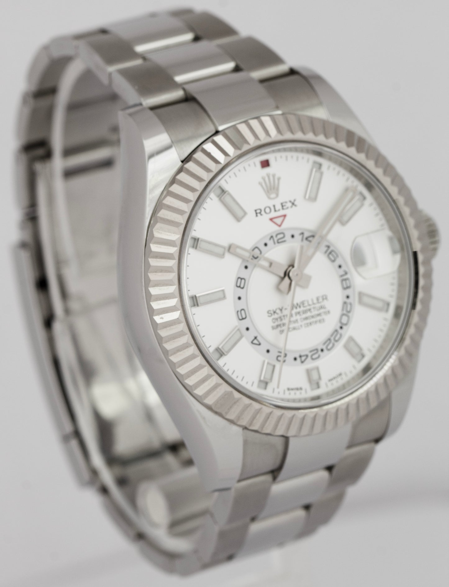 MINT 2022 PAPERS Rolex Sky-Dweller WHITE Gold Steel 42mm 326934 Oyster Watch BOX