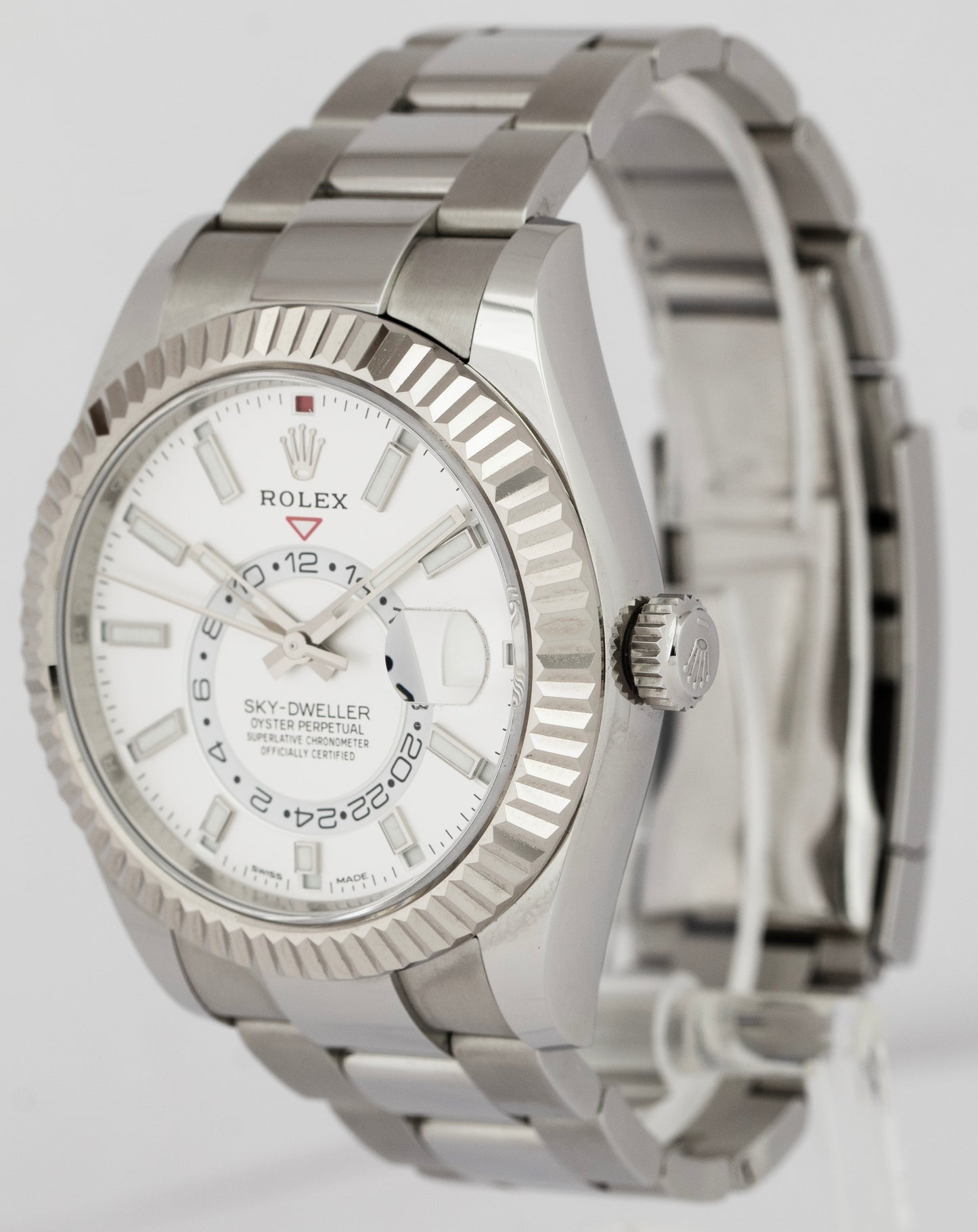 MINT 2022 PAPERS Rolex Sky-Dweller WHITE Gold Steel 42mm 326934 Oyster Watch BOX