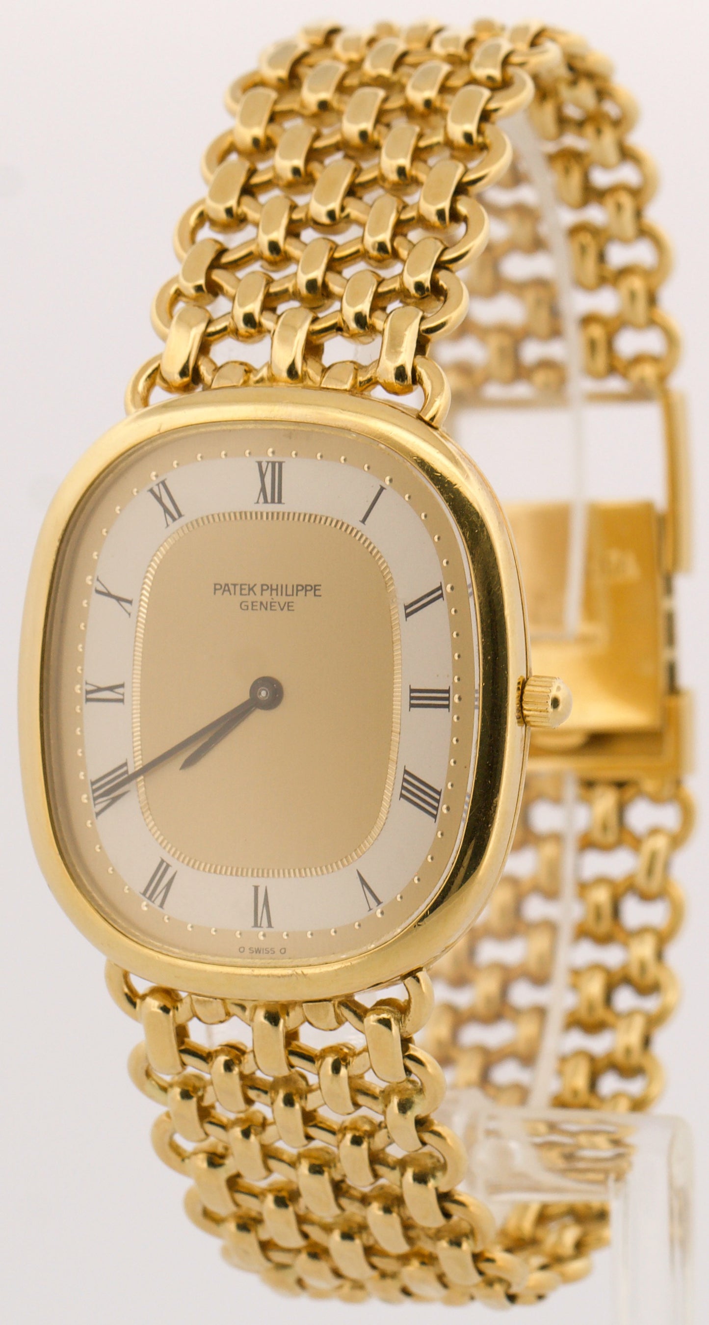 VINTAGE Patek Philippe Ellipse CHAMPAGNE 18K Yellow Gold 31mm Automatic 3738