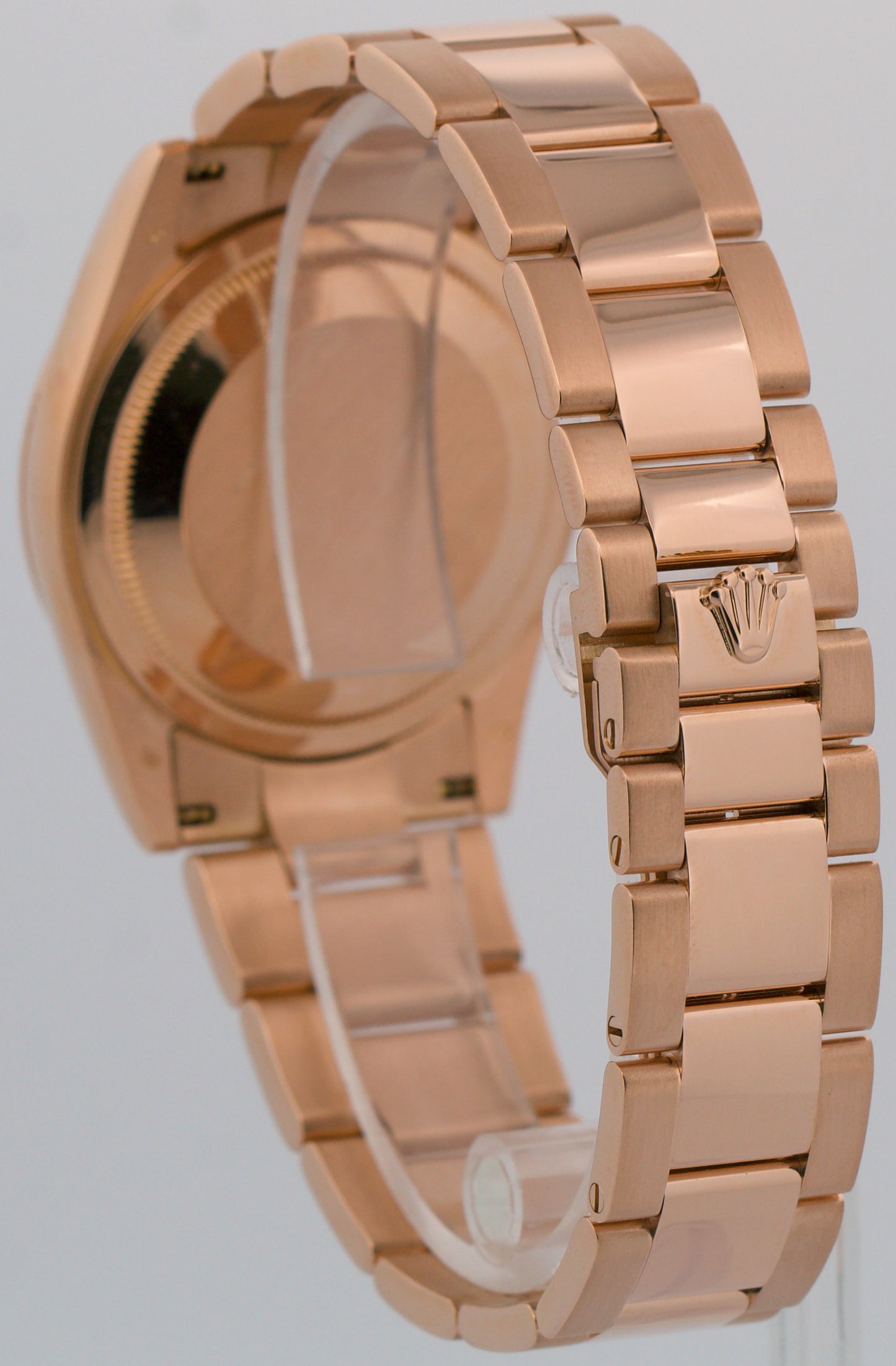 Rolex Day-Date Pink SUNDUST Roman 18k Rose Gold Fluted OYSTER 36mm 118235 Watch