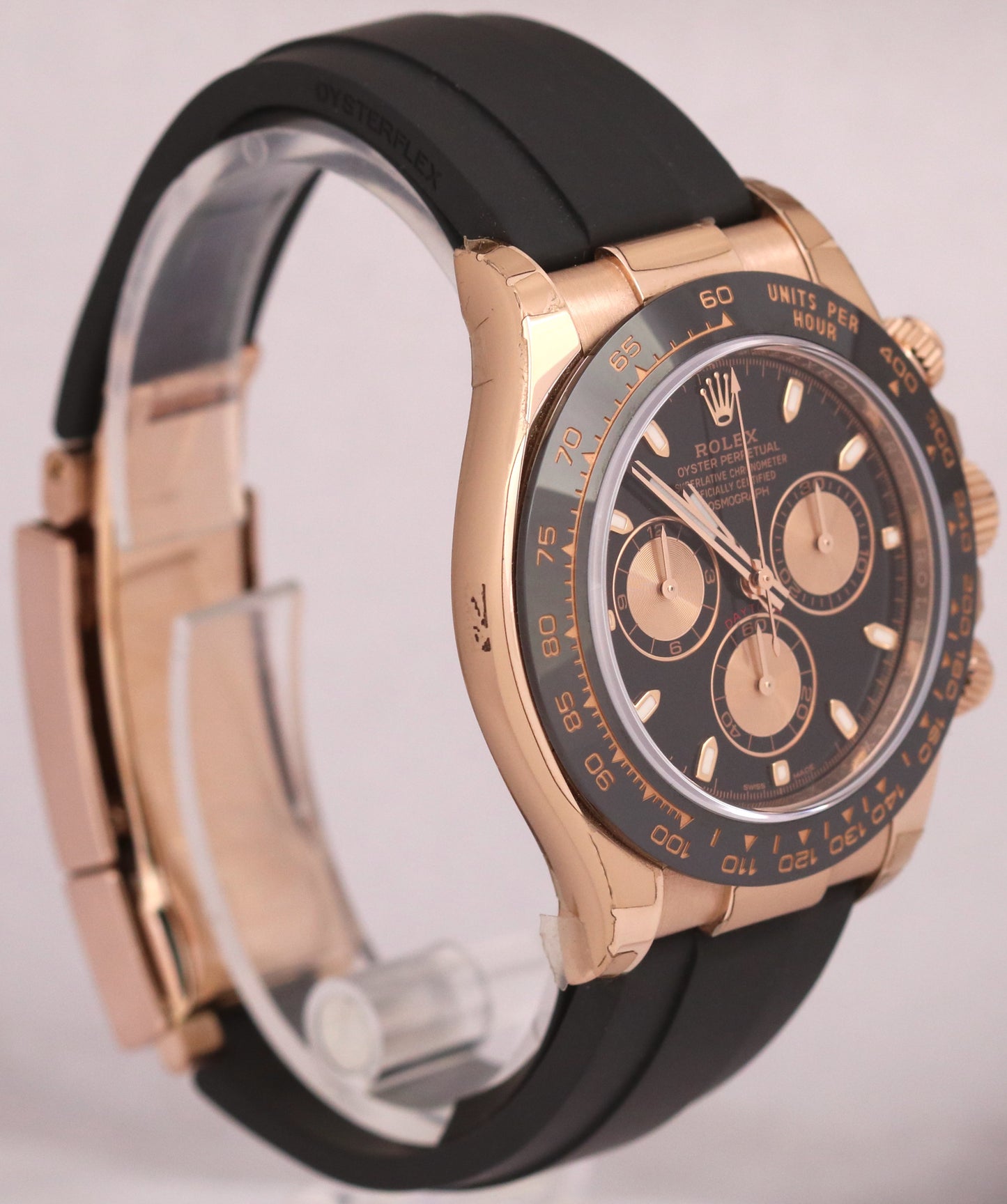 MINT 2023 Rolex Daytona Cosmograph 18K Gold BLACK 40mm Oysterflex 116515 BOX