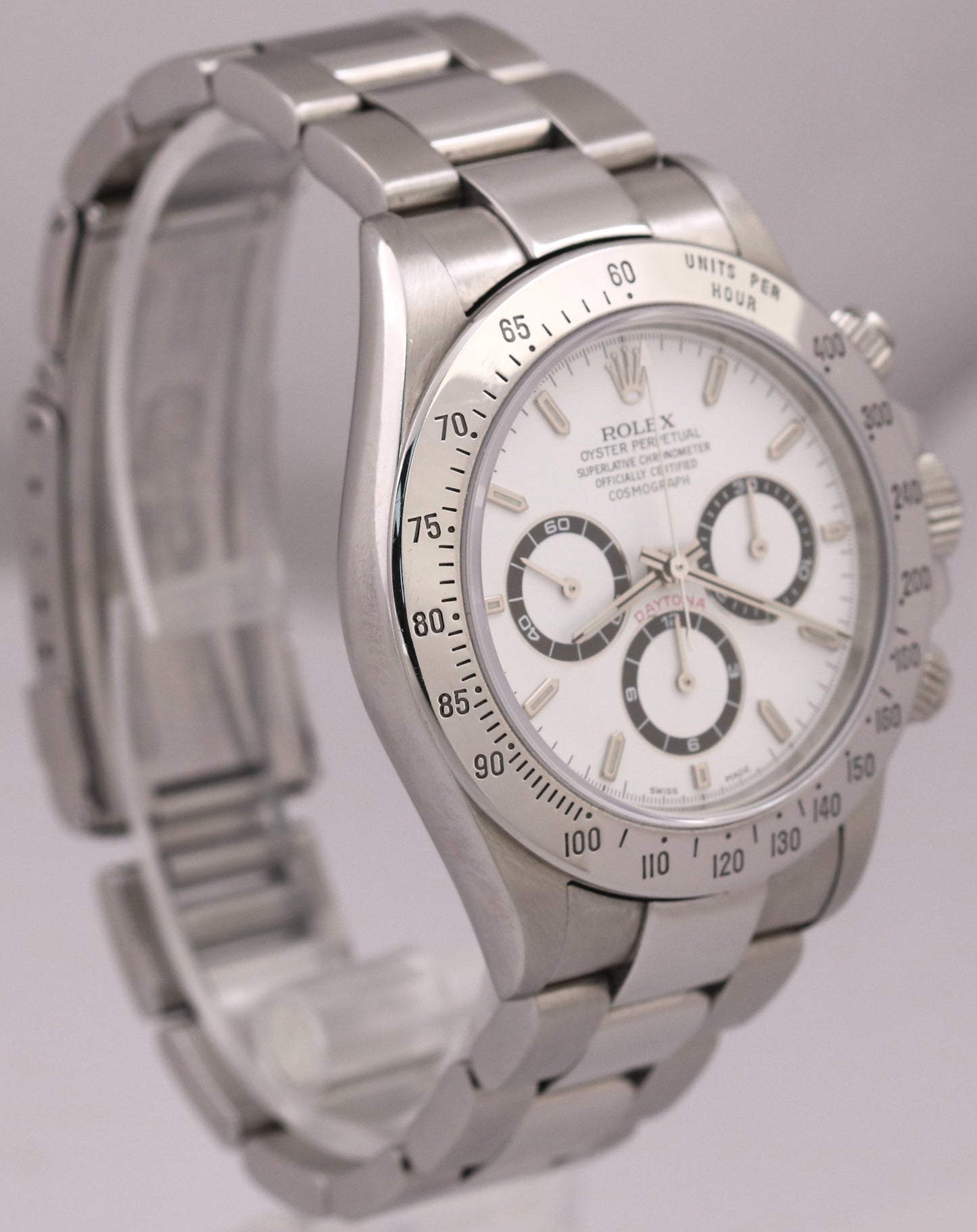 Rolex Daytona Cosmograph White ZENITH Stainless Steel A-SERIAL 40mm 16520 Watch