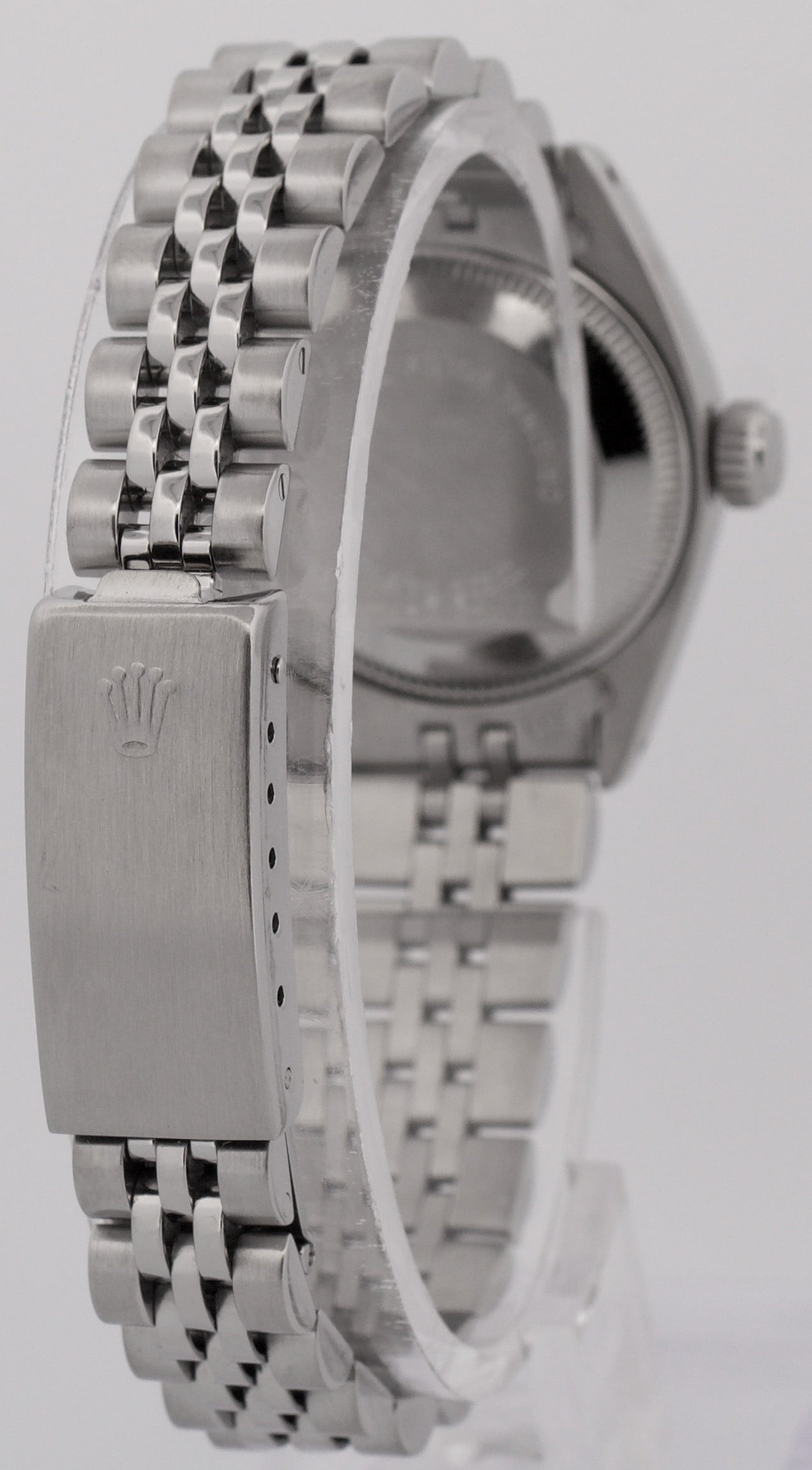 Ladies Rolex DateJust 26mm BLACK DIAMOND Stainless Steel JUBILEE Watch 6916