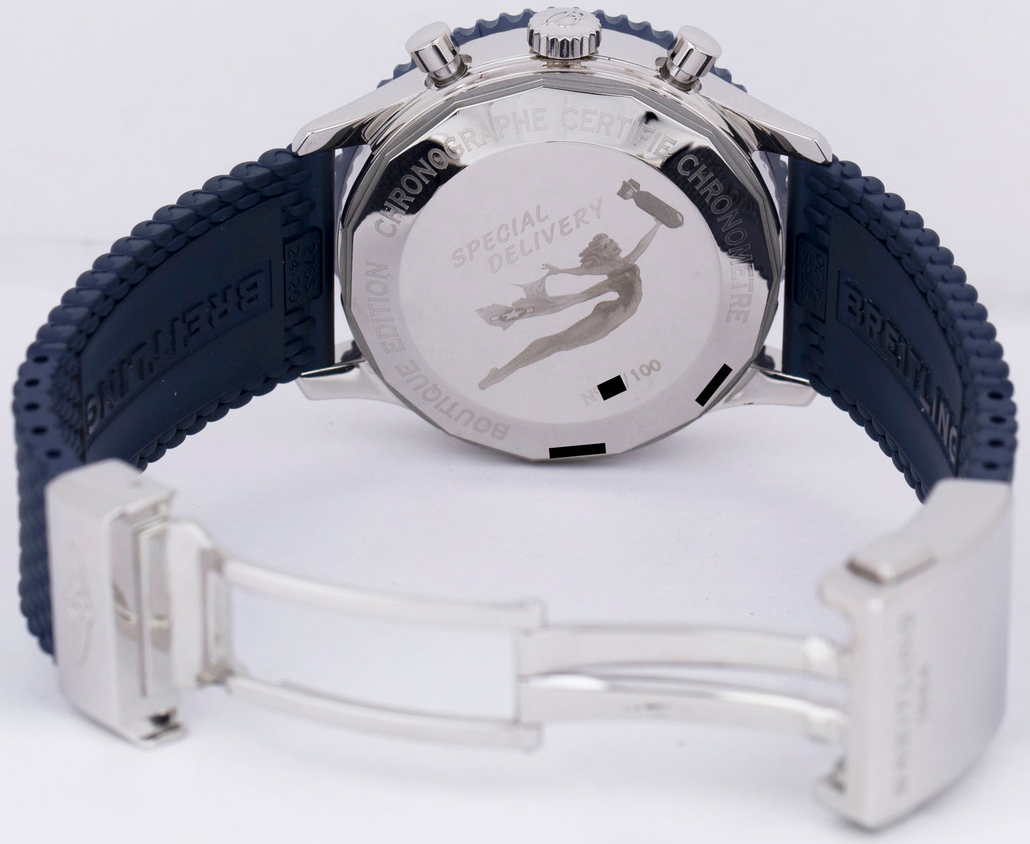 PAPERS Breitling Chronoliner B04 Steel 46mm Limited Edition GMT Blue YB0460 B+P