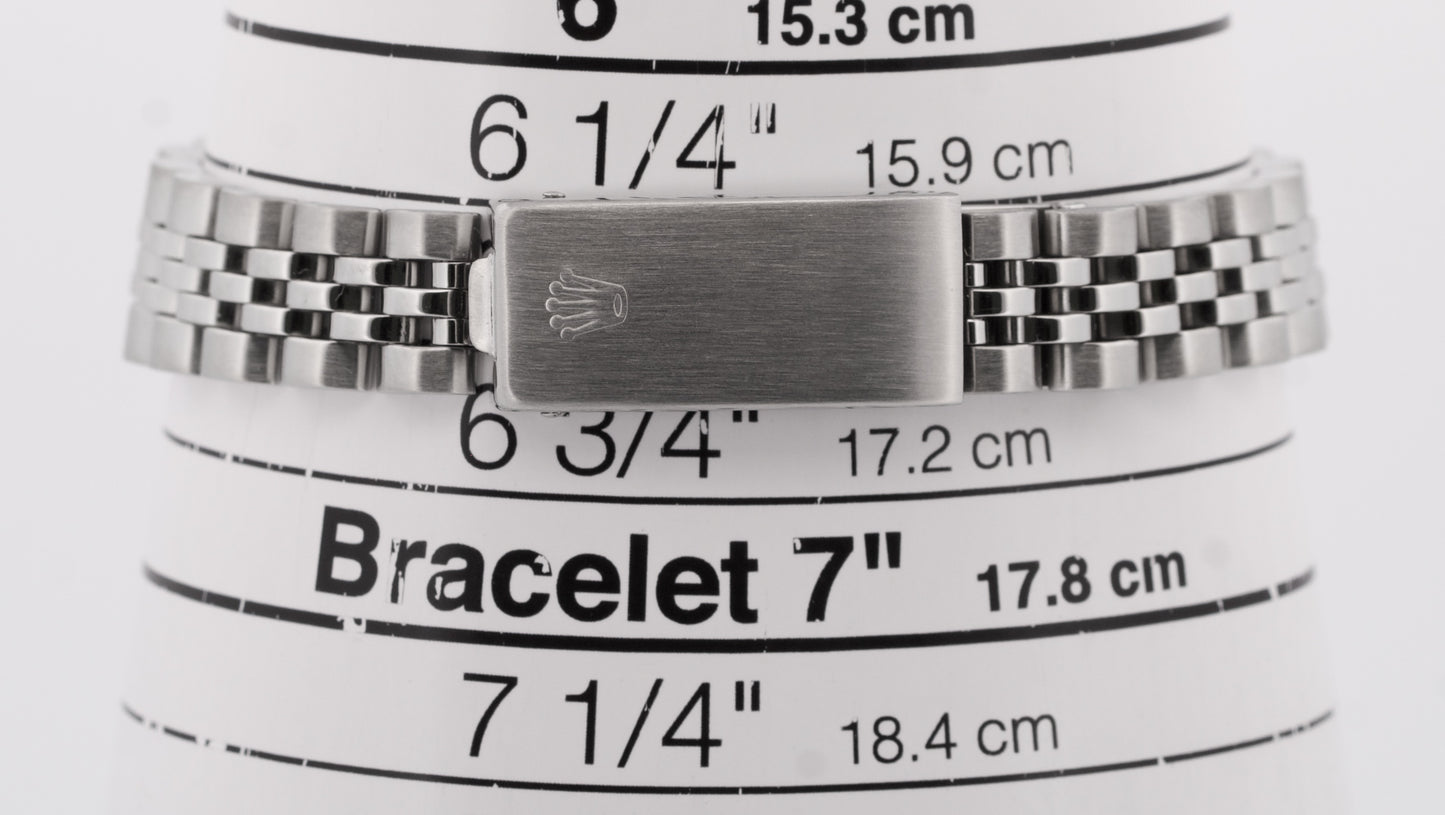 Ladies Rolex DateJust 26mm BLACK DIAMOND Stainless Steel JUBILEE Watch 6916