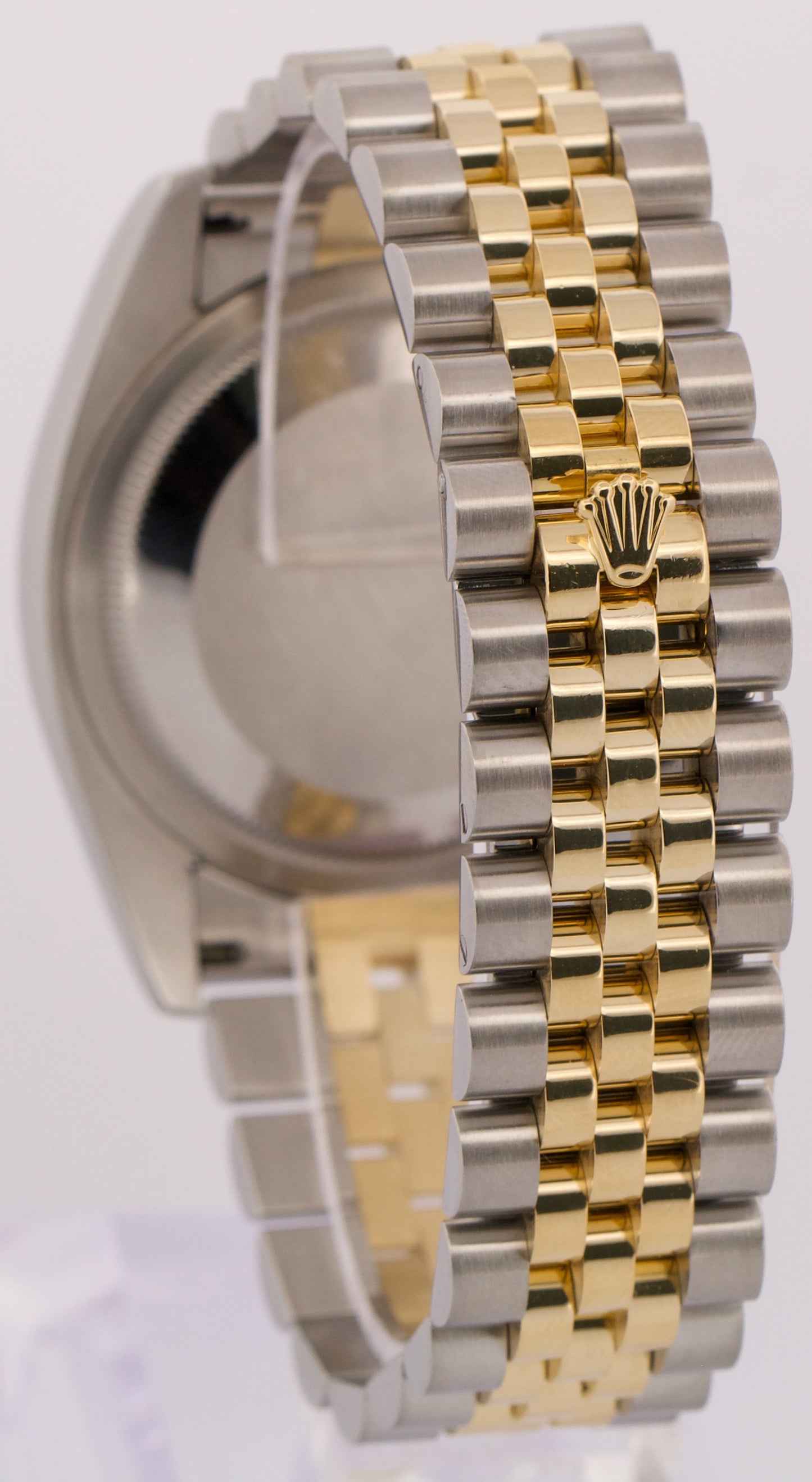 Rolex DateJust 36mm CHAMPAGNE 18K Gold Fluted Steel SUPER JUBILEE 116233 Watch