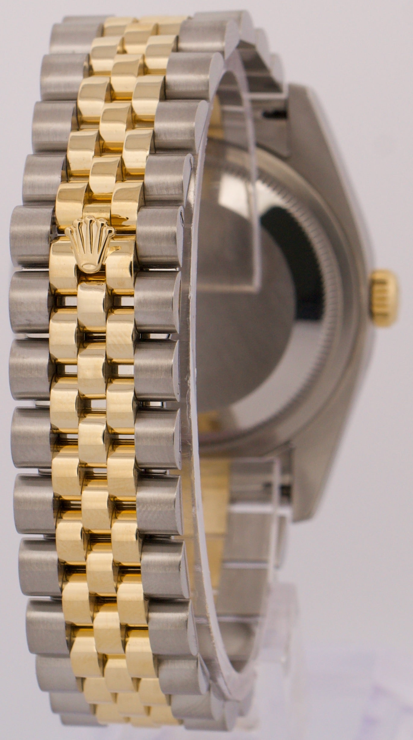 Rolex DateJust 36mm CHAMPAGNE 18K Gold Fluted Steel SUPER JUBILEE 116233 Watch