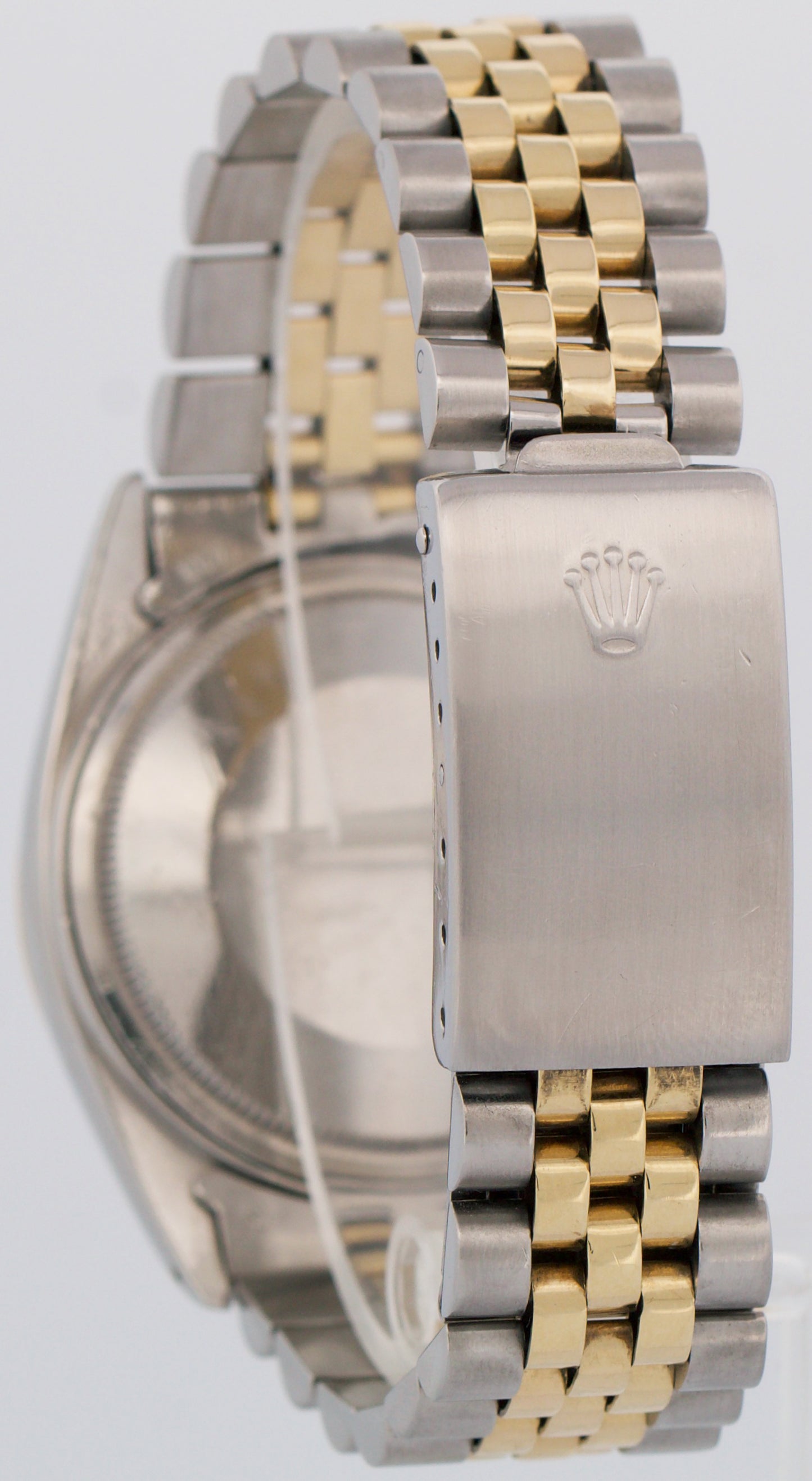 VINTAGE 1982 Rolex DateJust 36mm PATINA SILVER 18K Gold Steel JUBILEE 16013