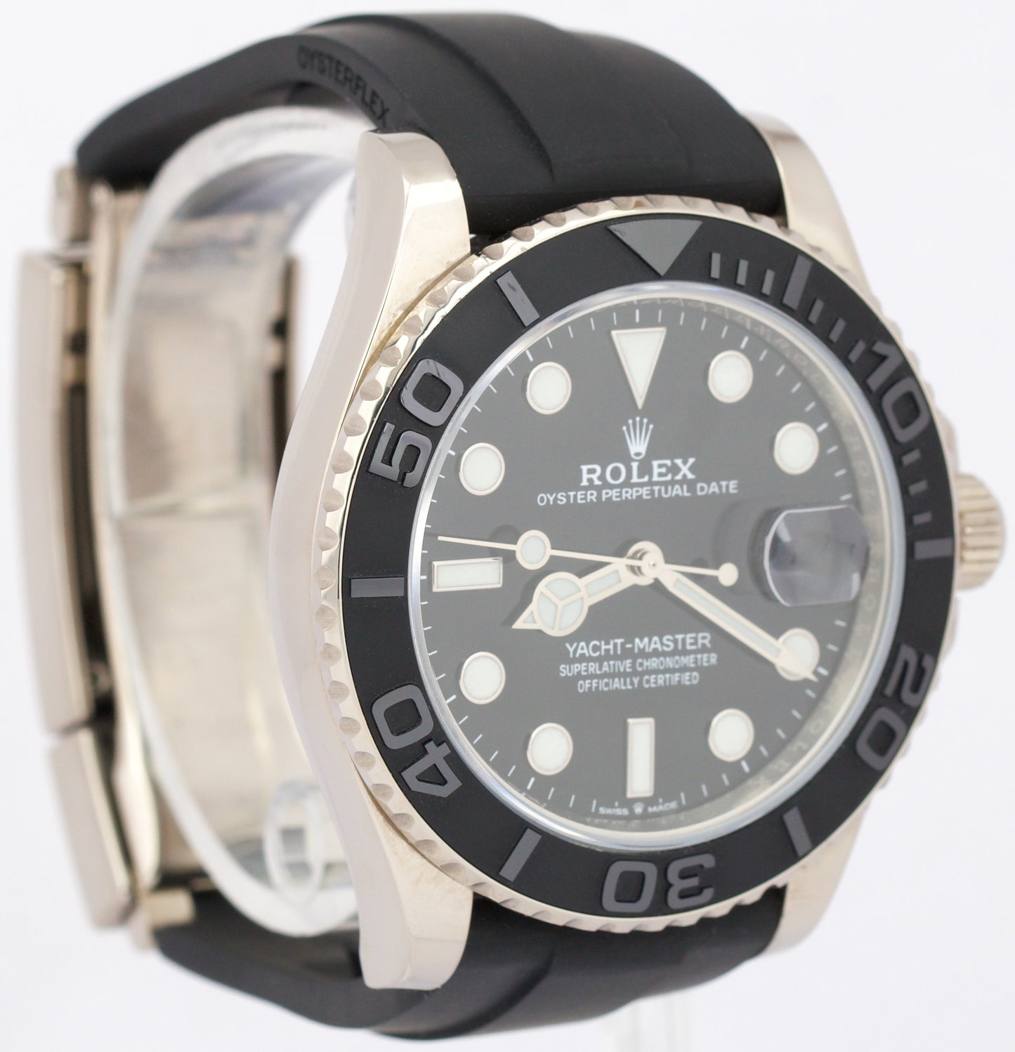 2021 NEW PAPERS Rolex Yacht-Master BLACK 18K Gold Oysterflex 42mm 226659 BOX