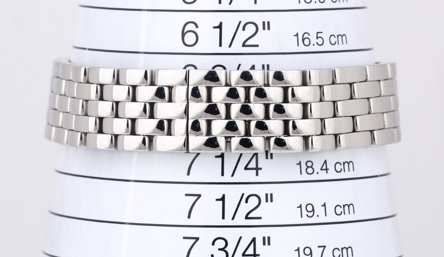 MINT Ladies Cartier Panthere Stainless Steel WHITE Roman 22mm Quartz Watch 4016