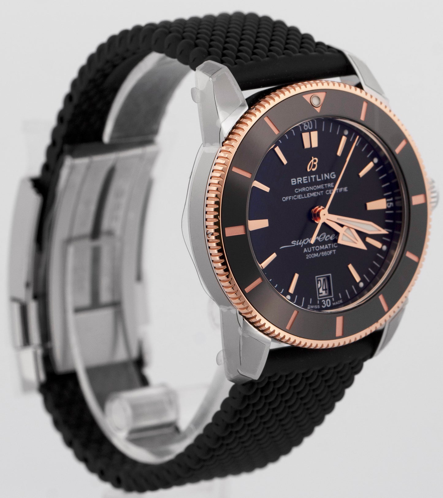 NEW PAPERS Breitling SuperOcean Heritage 18k Rose Gold 42mm UB2010 Watch BOX