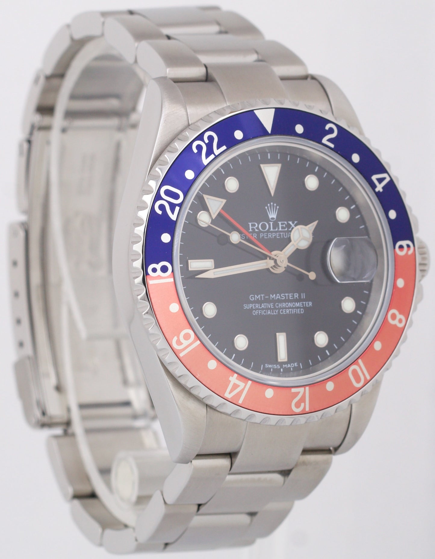 RARE 3186 MOVEMENT Rolex GMT-Master II PEPSI M SERIAL Steel 40mm 16710 Watch