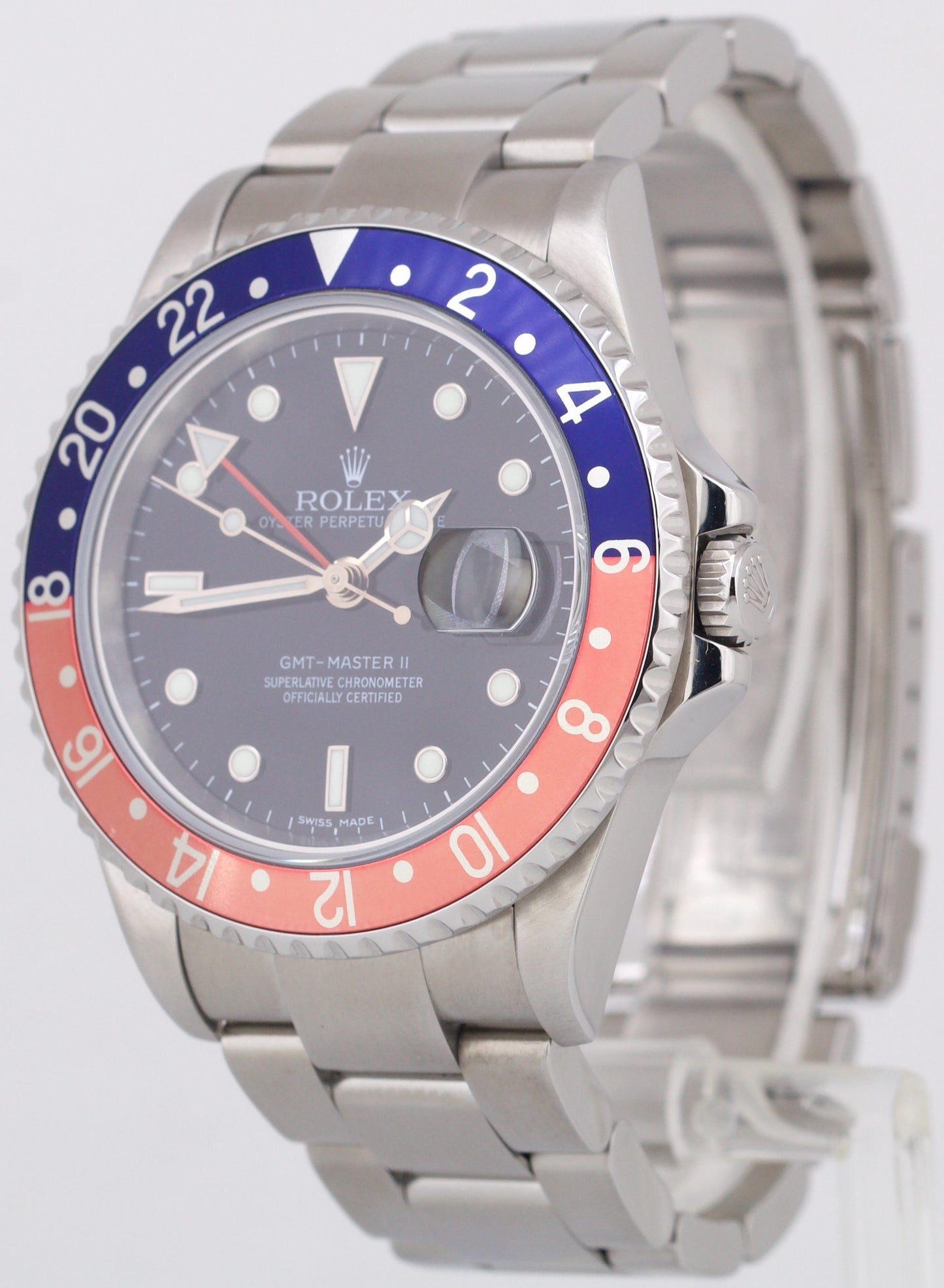 RARE 3186 MOVEMENT Rolex GMT-Master II PEPSI M SERIAL Steel 40mm 16710 Watch