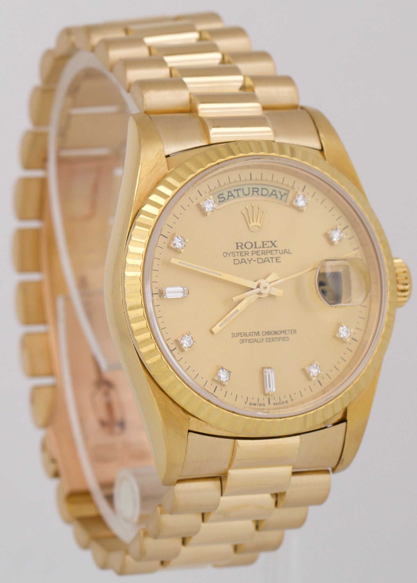 Rolex Day-Date President FACTORY CHAMPAGNE DIAMOND 36mm 18K Yellow Gold 18238