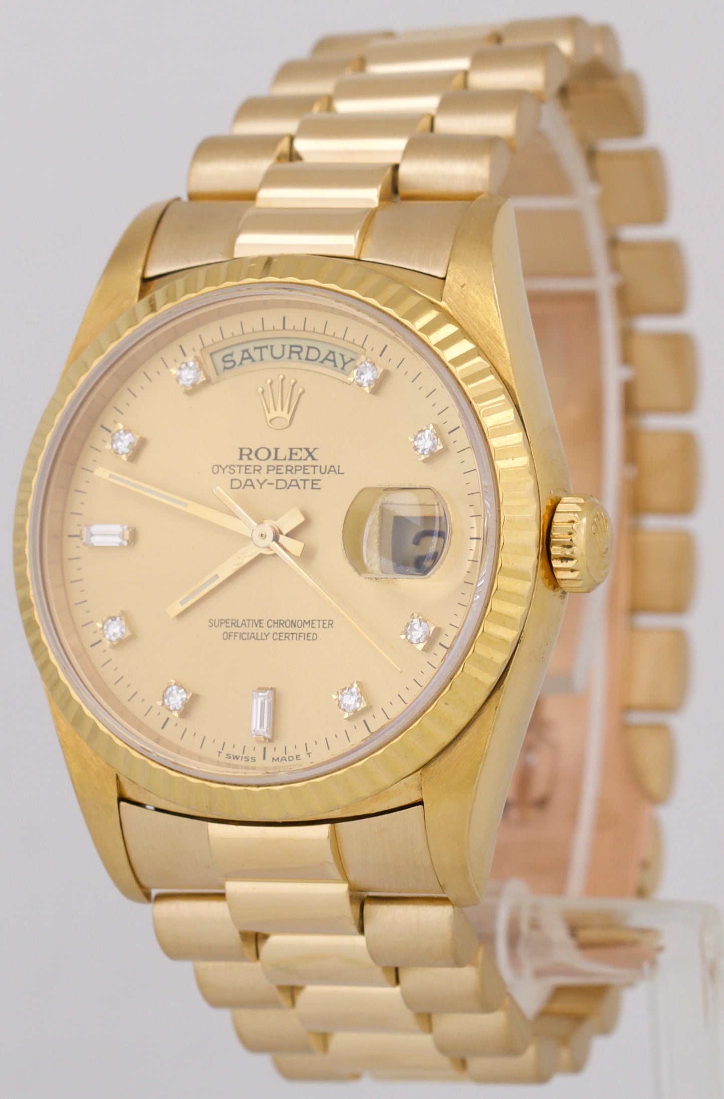 Rolex Day-Date President FACTORY CHAMPAGNE DIAMOND 36mm 18K Yellow Gold 18238