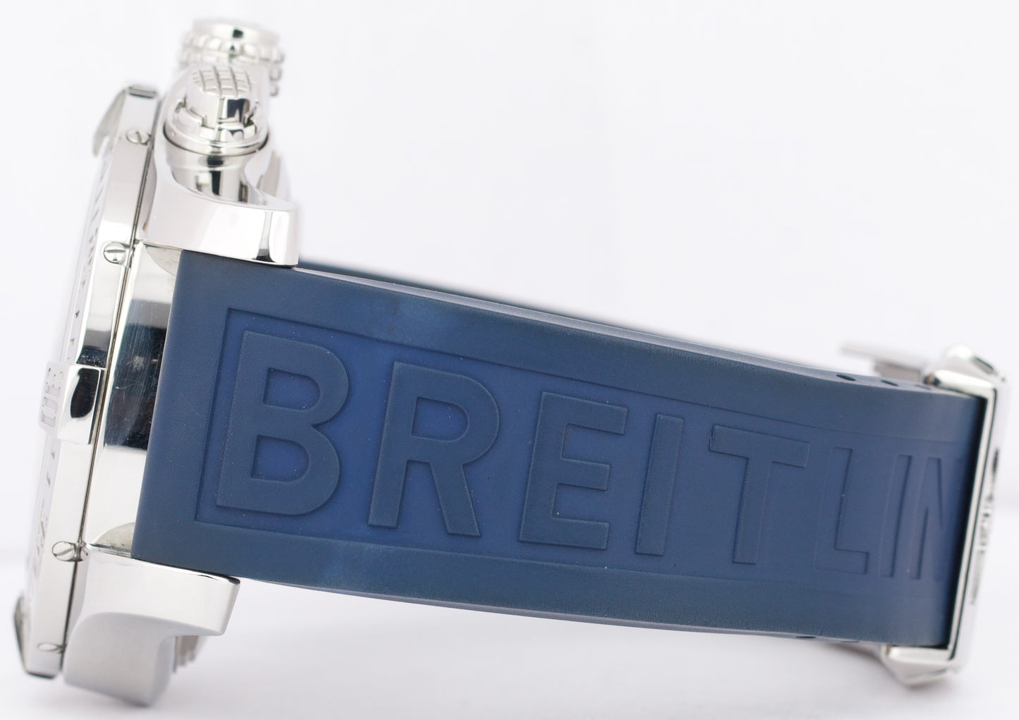 MINT Breitling Super Avenger Chronograph 48mm BLUE Rubber Steel Watch A13371