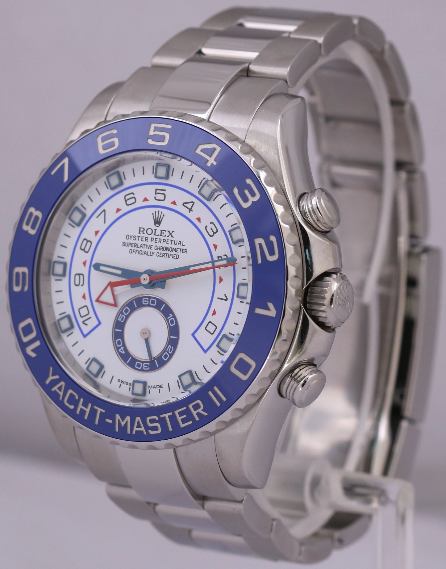 MINT PAPERS Rolex Yacht-Master II 44mm BLUE HANDS Steel RSC White 116680 BOX