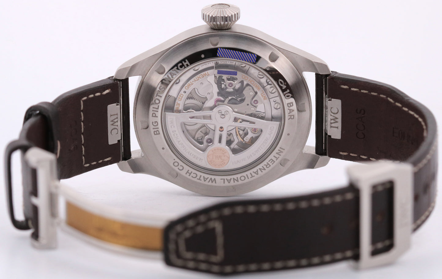 2021 PAPERS IWC Big Pilot 43 BLACK Stainless Steel 43mm Leather IW329301 BOX