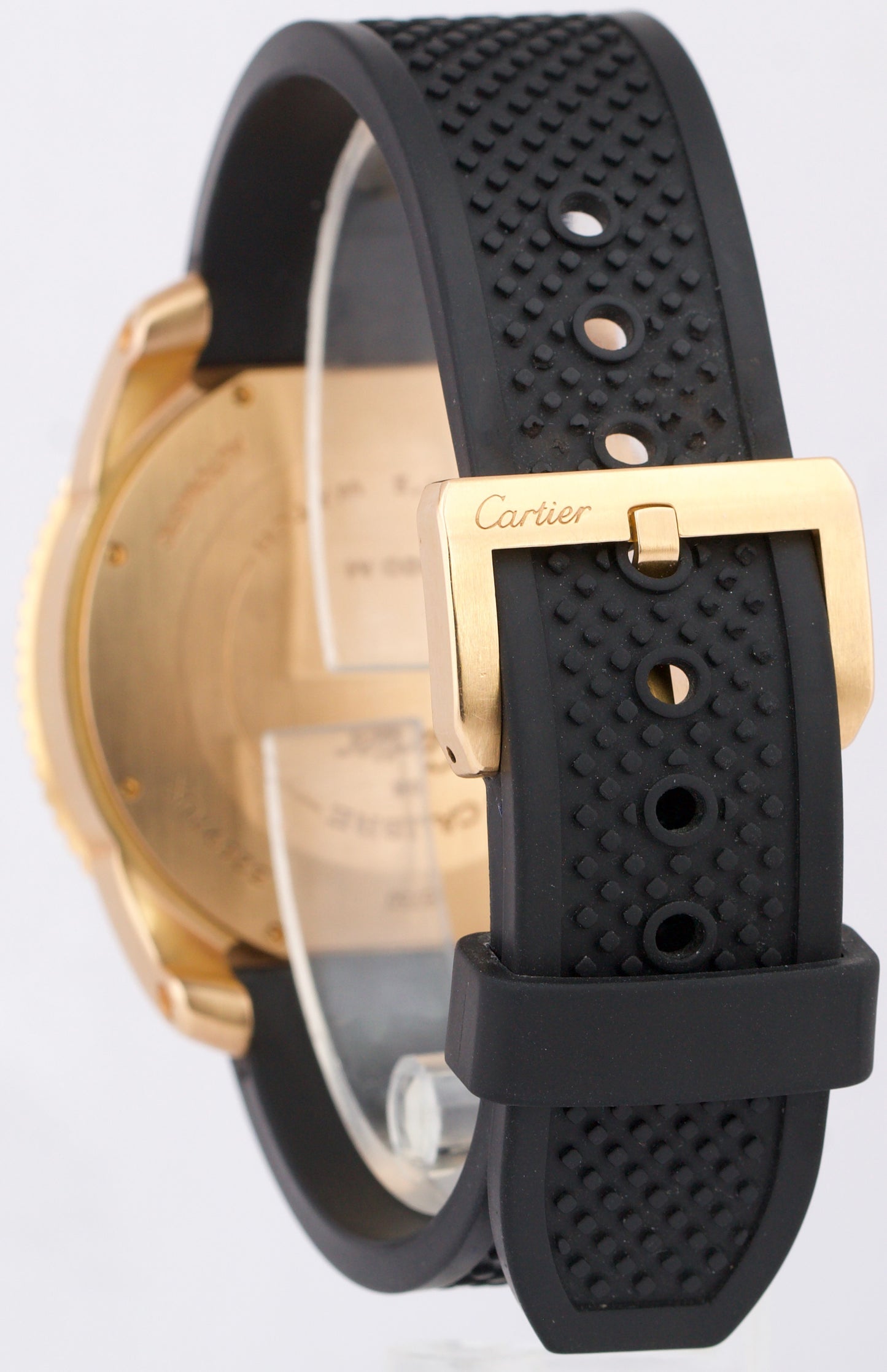 PAPERS Cartier Calibre 42mm 18K ROSE GOLD Black Rubber 3730 / W7100052 Watch BOX