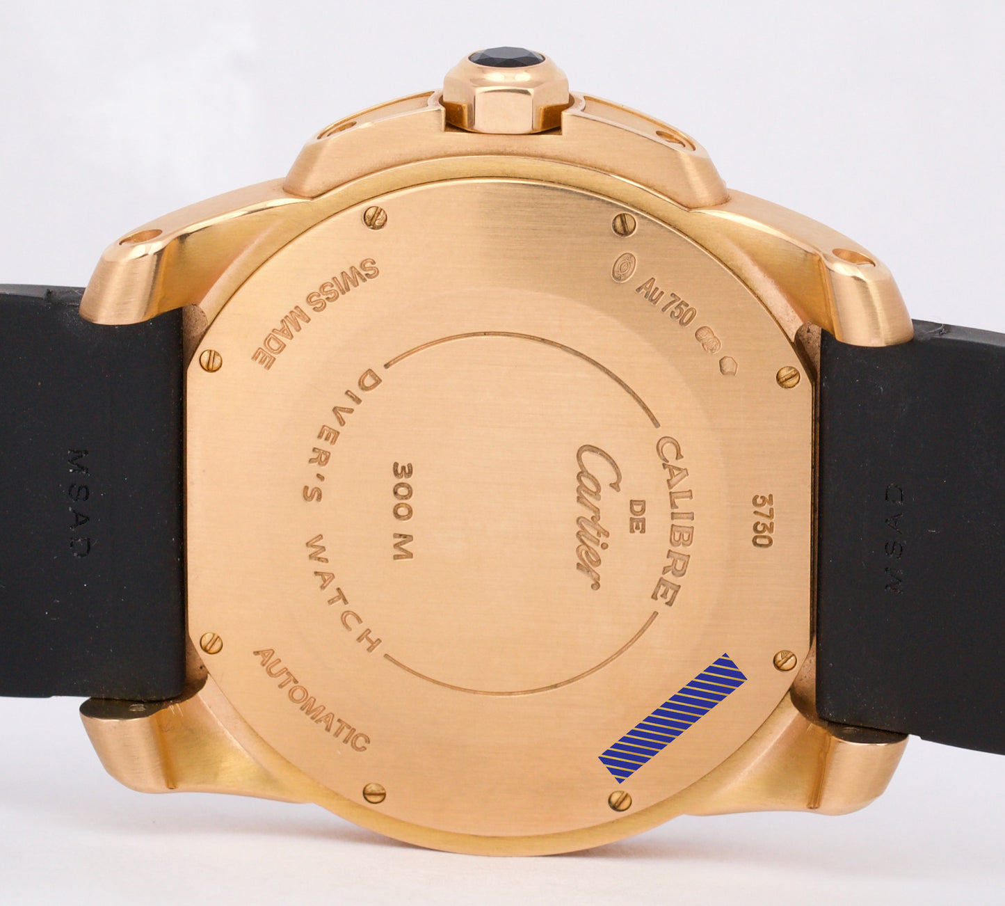 PAPERS Cartier Calibre 42mm 18K ROSE GOLD Black Rubber 3730 / W7100052 Watch BOX