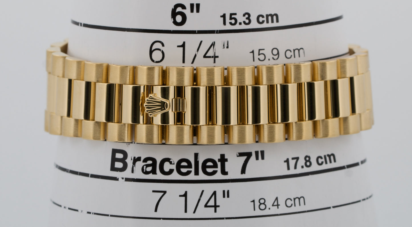 Rolex Day-Date President WHITE ROMAN 18K Yellow Gold Fluted 36mm 118238 BOX