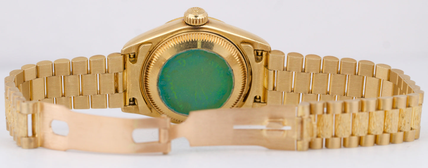 Rolex PAPERS DateJust President Blue 26mm BARK 18K Yellow Gold 69278 Watch BOX