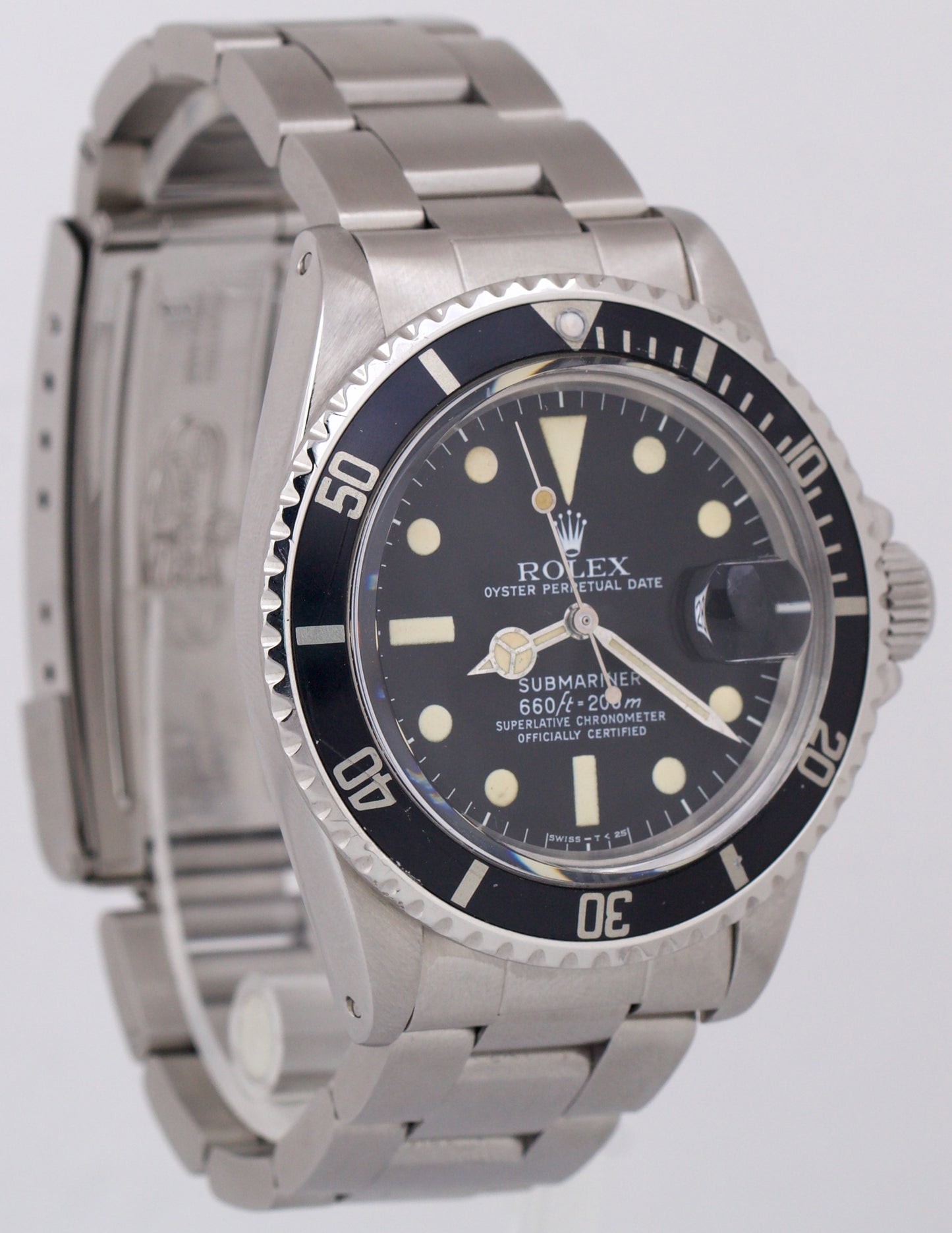 Rolex Submariner Date PATINA Black 40mm Stainless Steel Date Oyster 1680 Watch