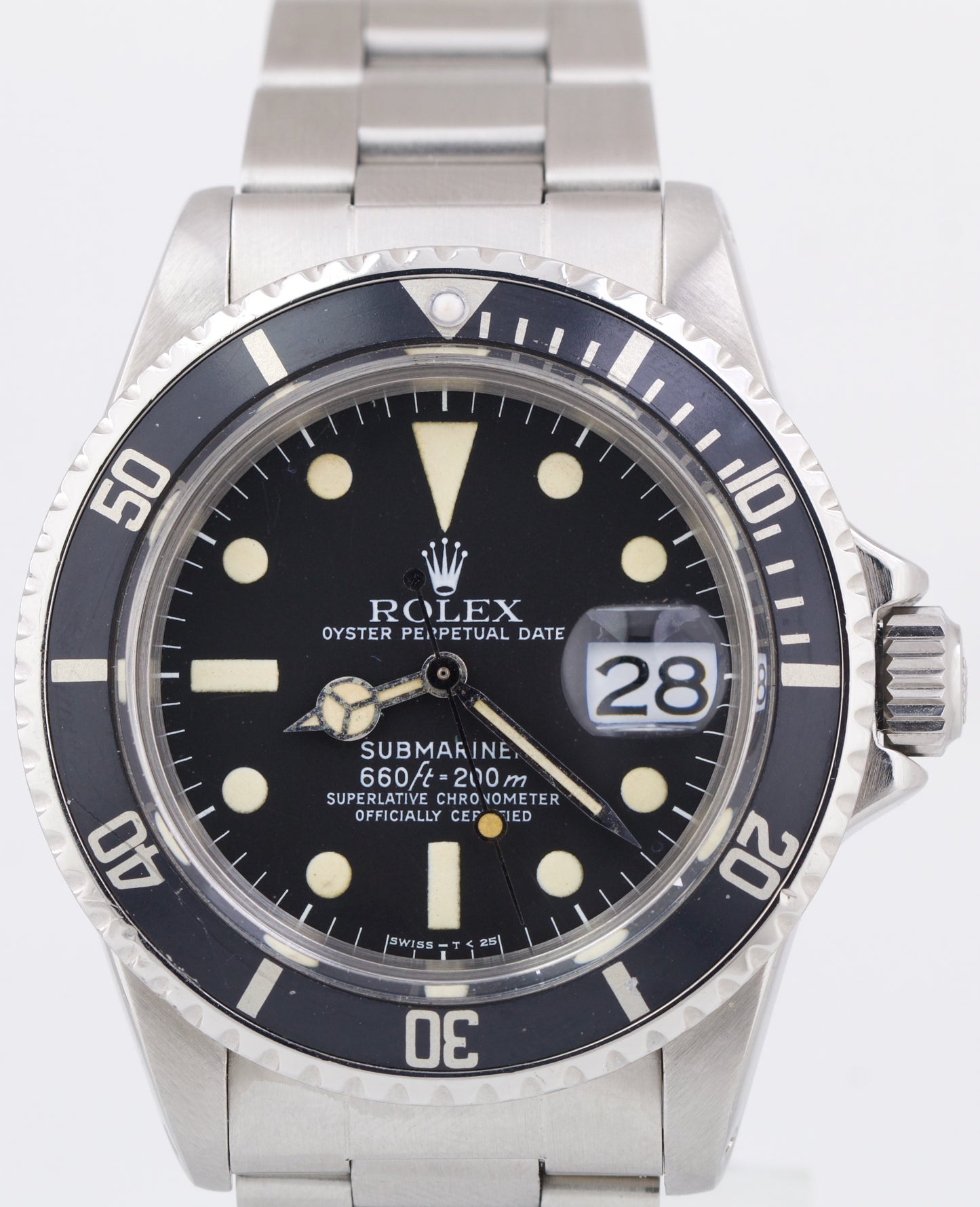 Rolex Submariner Date PATINA Black 40mm Stainless Steel Date Oyster 1680 Watch