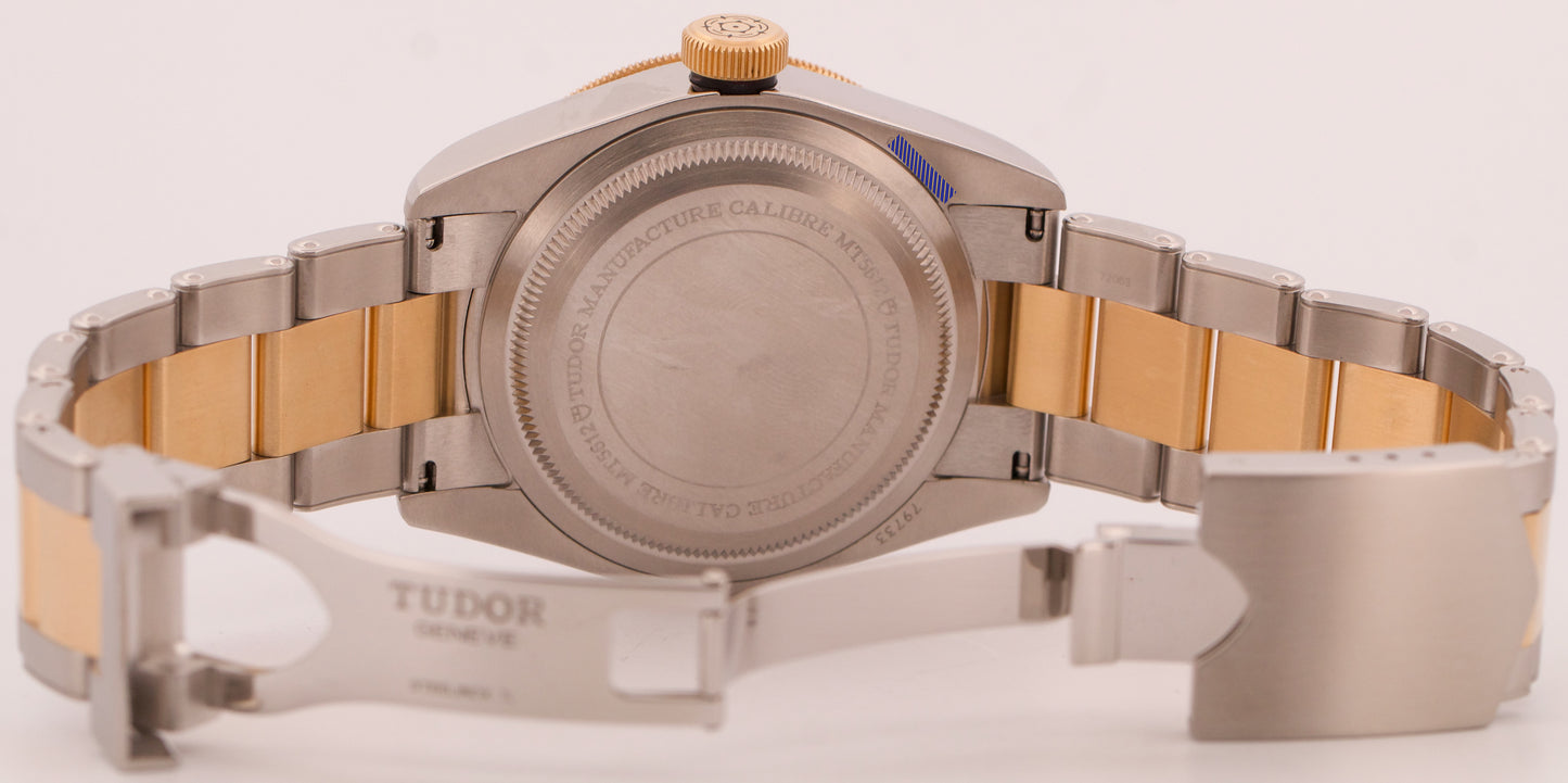 2023 PAPERS Tudor Black Bay Heritage Two-Tone Gold Black 41mm Watch 79733N BOX