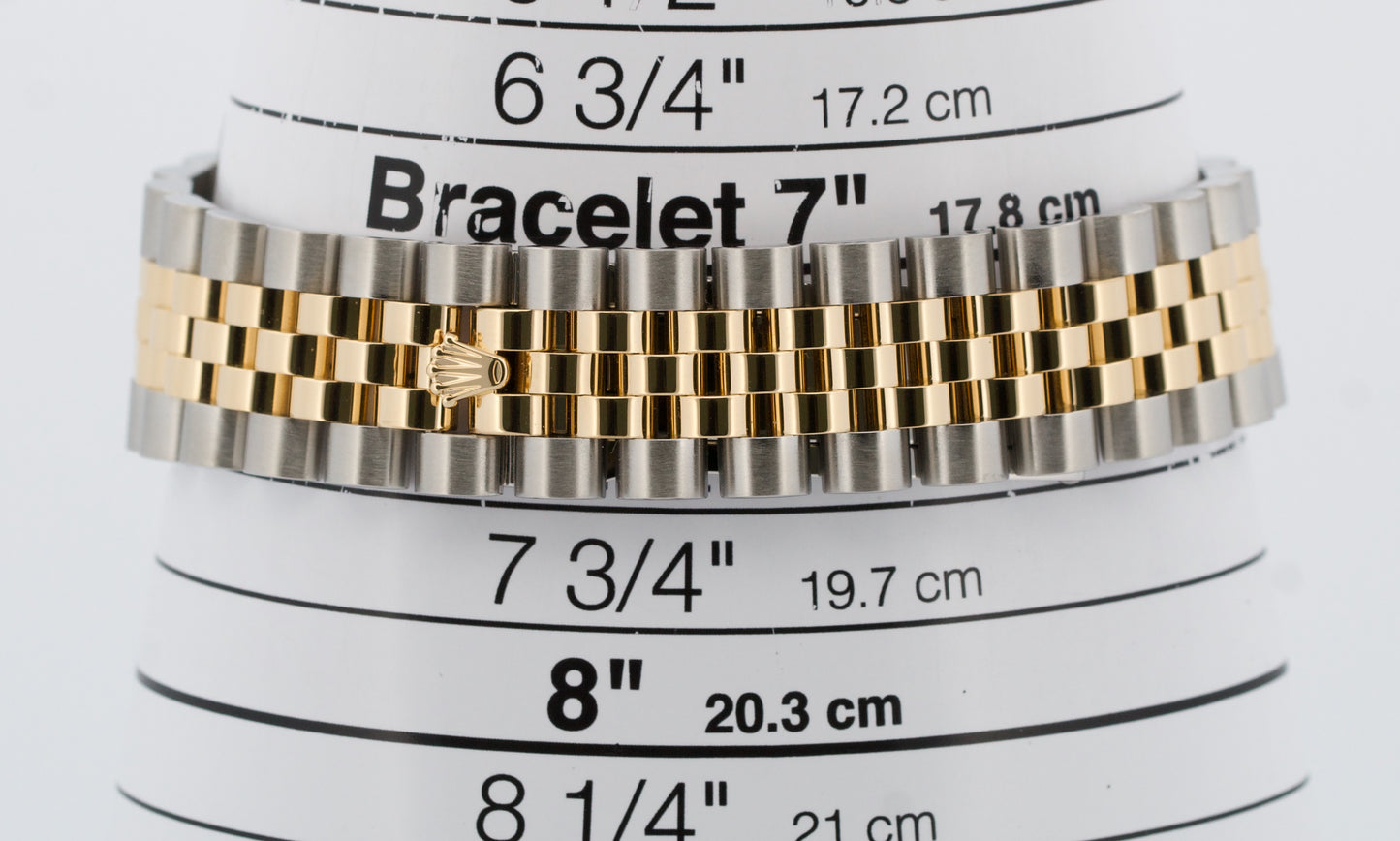 PAPERS Rolex DateJust 36mm FACTORY RHODIUM DIAMOND 18K Gold JUBILEE 116243 BOX