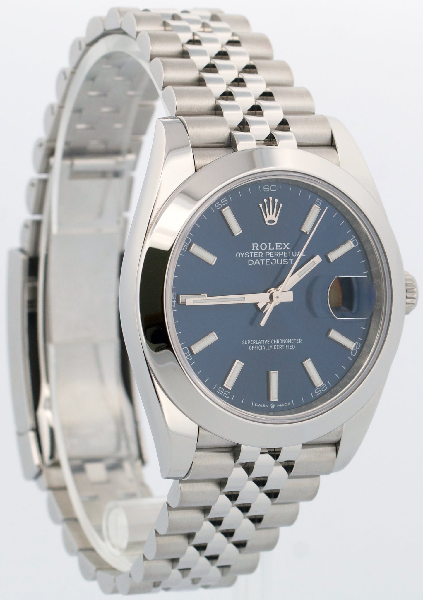 2024 PAPERS Rolex DateJust 41 BLUE Stainless Steel JUBILEE 41mm 126300 BOX