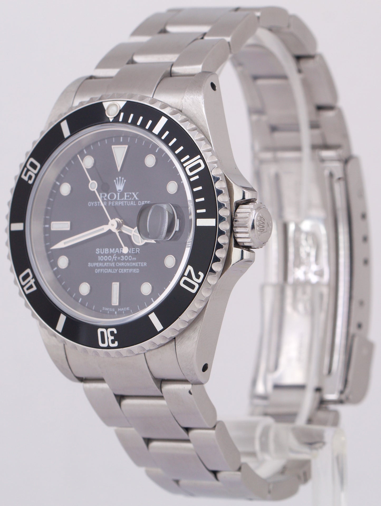 Rolex Submariner Date Black Stainless Steel Automatic Oyster 40mm 16610 Watch