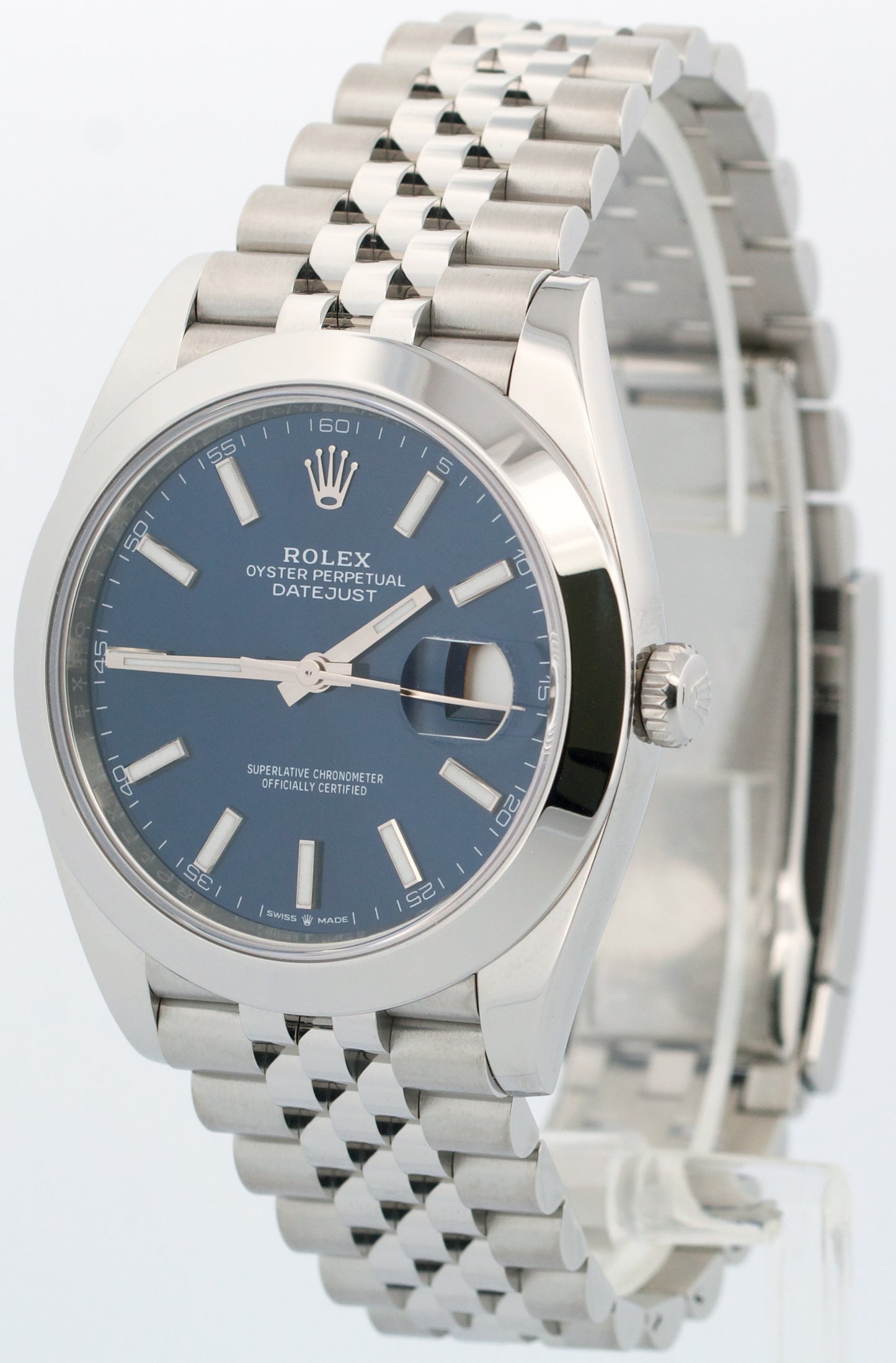 2024 PAPERS Rolex DateJust 41 BLUE Stainless Steel JUBILEE 41mm 126300 BOX