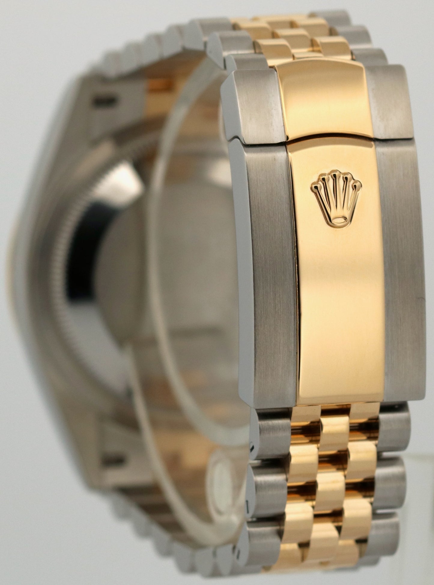 Rolex DateJust 36 WHITE ROMAN 18K Yellow Gold Steel JUBILEE Fluted 36mm 126233