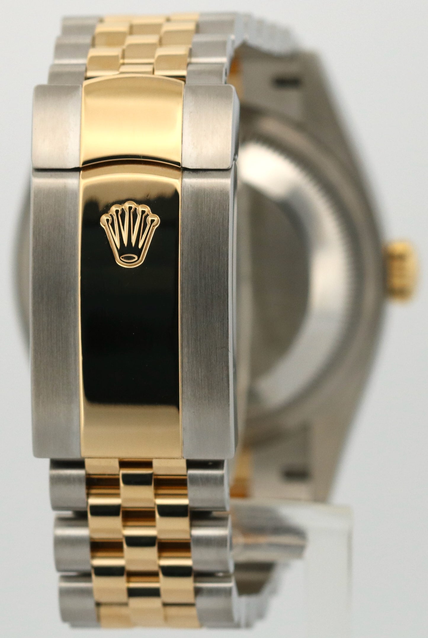Rolex DateJust 36 WHITE ROMAN 18K Yellow Gold Steel JUBILEE Fluted 36mm 126233