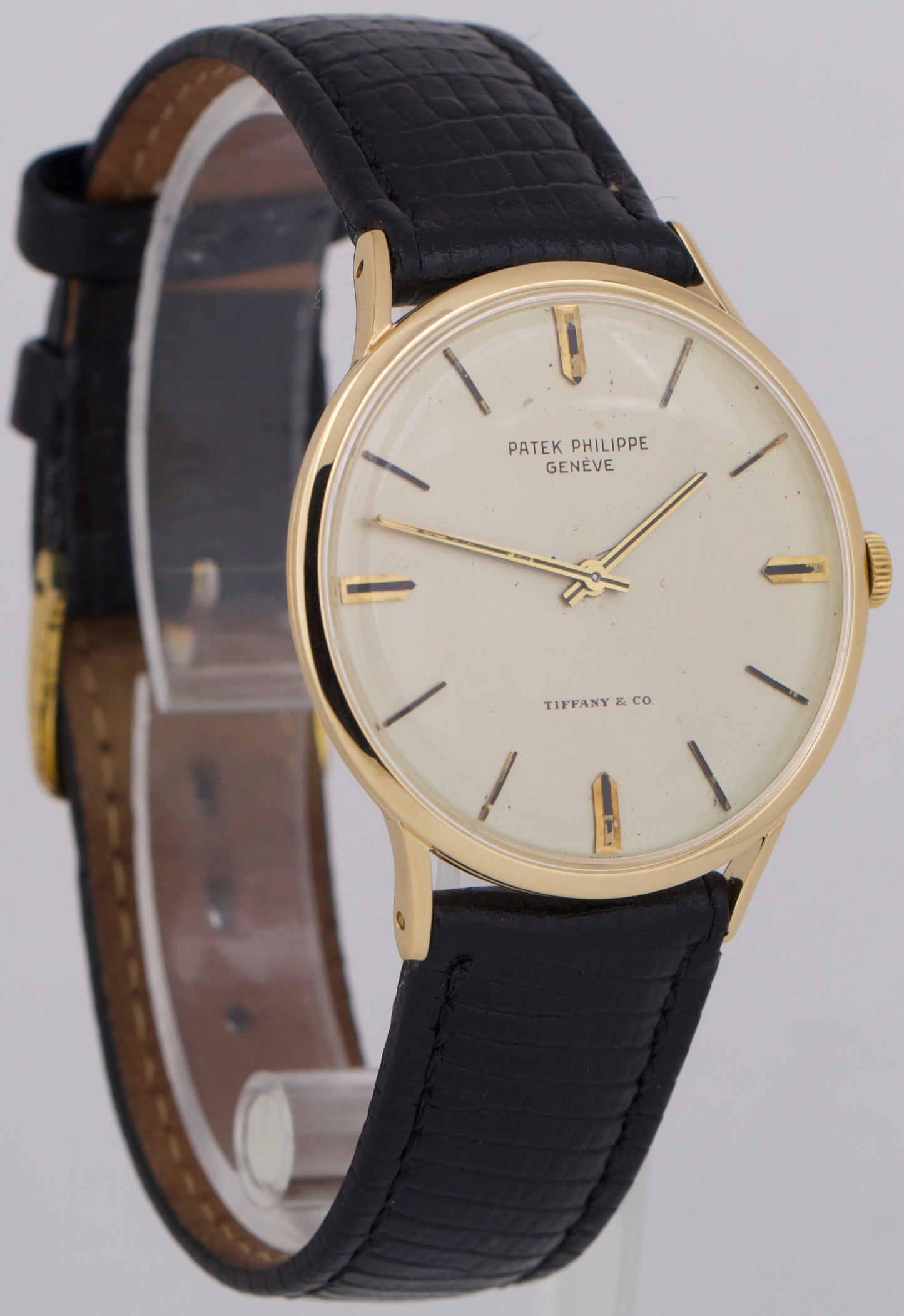 TIFFANY STAMP VINTAGE Patek Philippe Calatrava 3484 34mm 18K Yellow Gold Watch