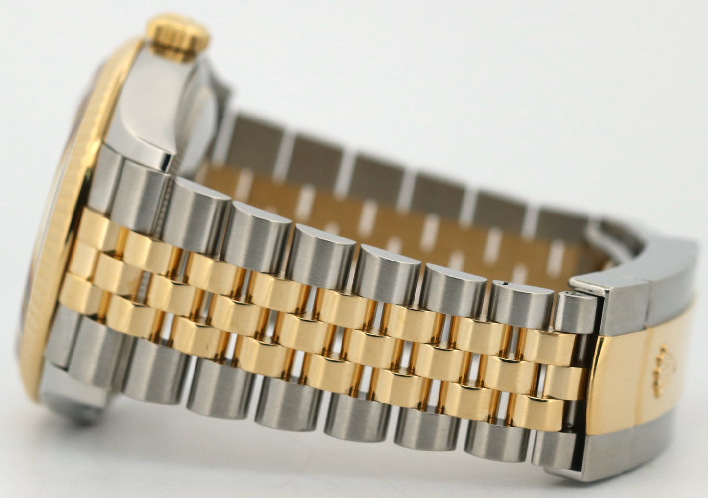 Rolex DateJust 36 WHITE ROMAN 18K Yellow Gold Steel JUBILEE Fluted 36mm 126233