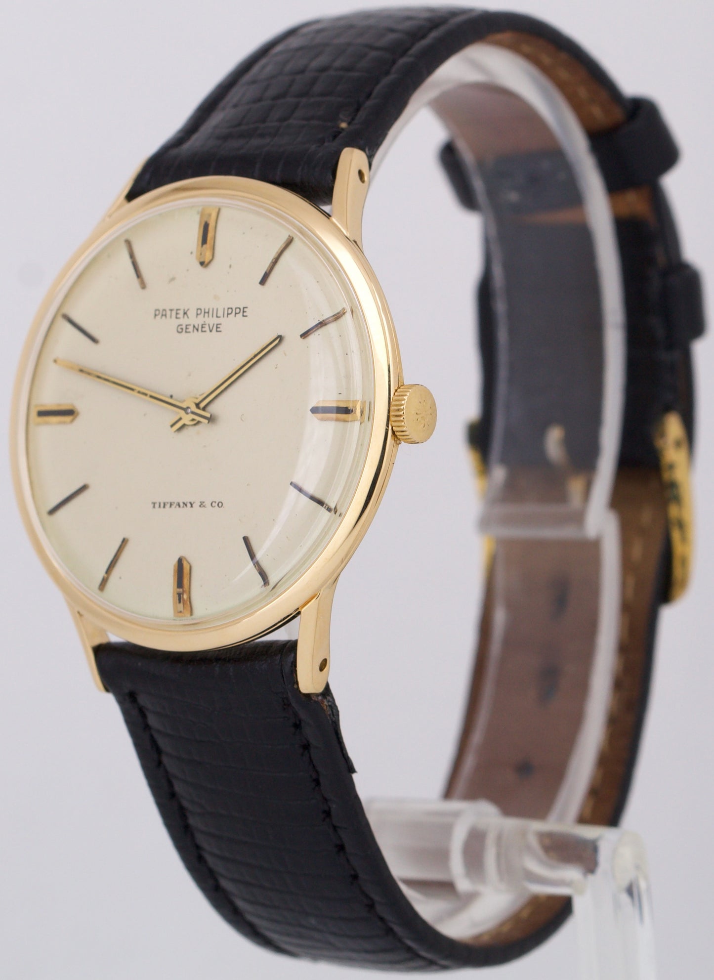 TIFFANY STAMP VINTAGE Patek Philippe Calatrava 3484 34mm 18K Yellow Gold Watch